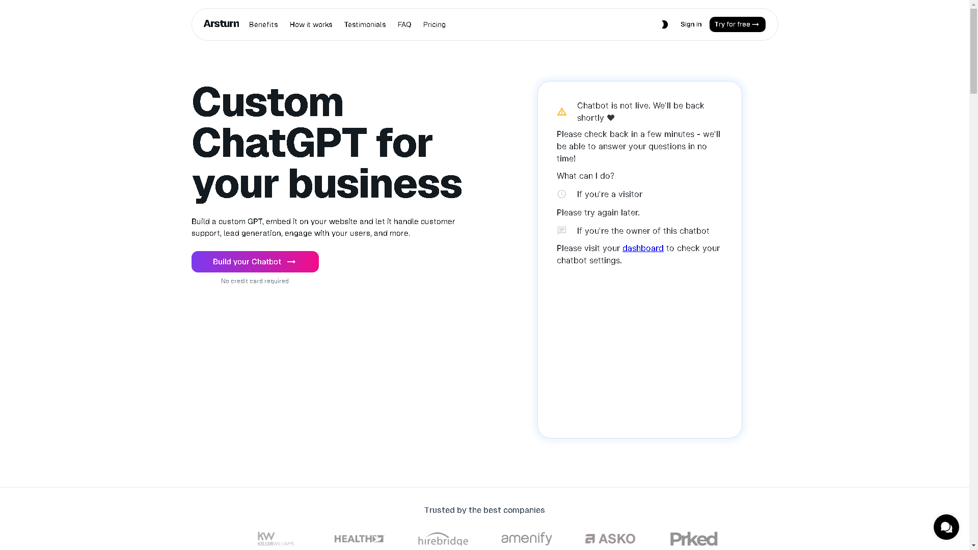 Arsturn Interface Screenshot - Writing & Editing Tool