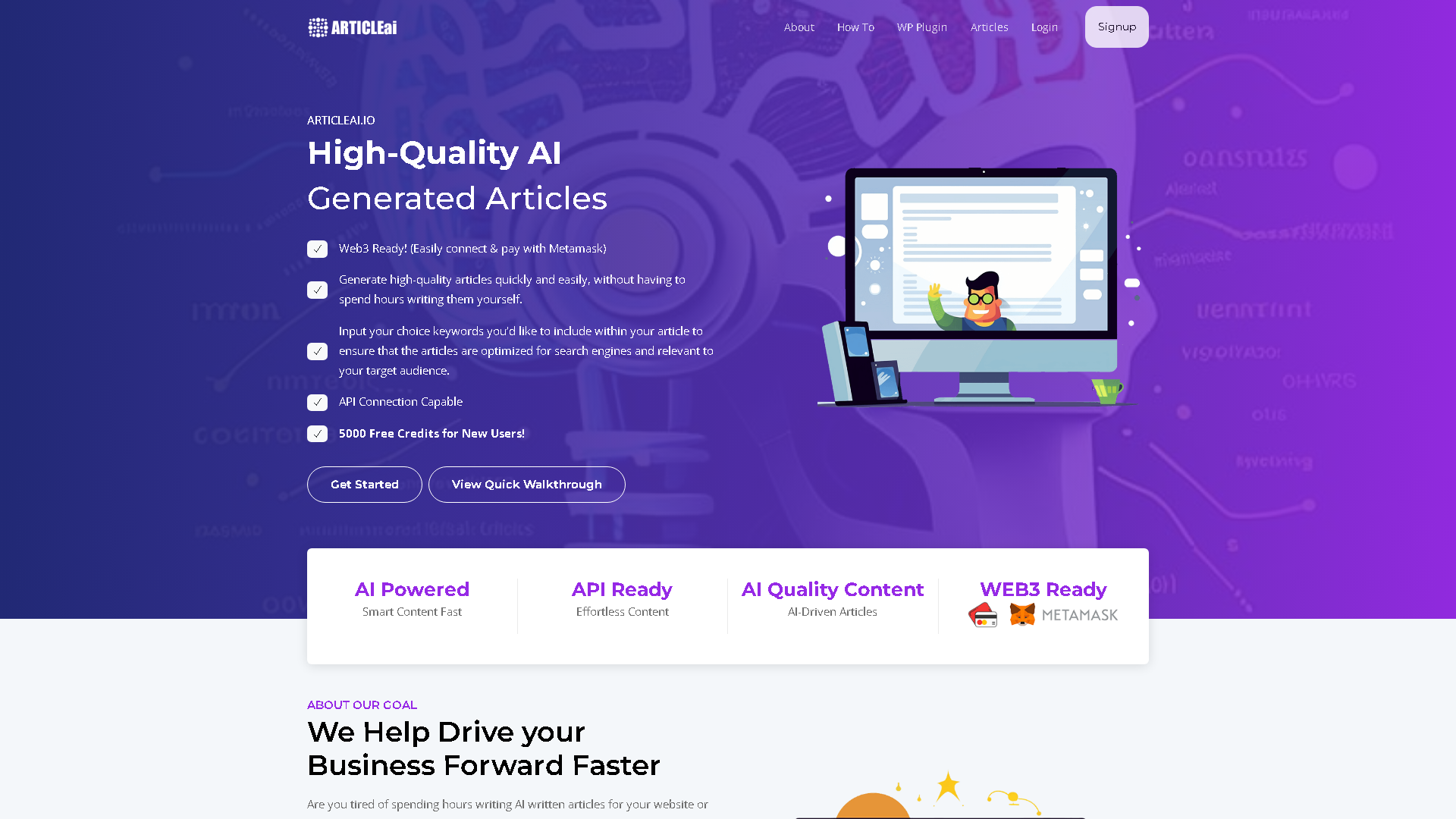ArticleAI.io Interface Screenshot - Writing & Editing Tool