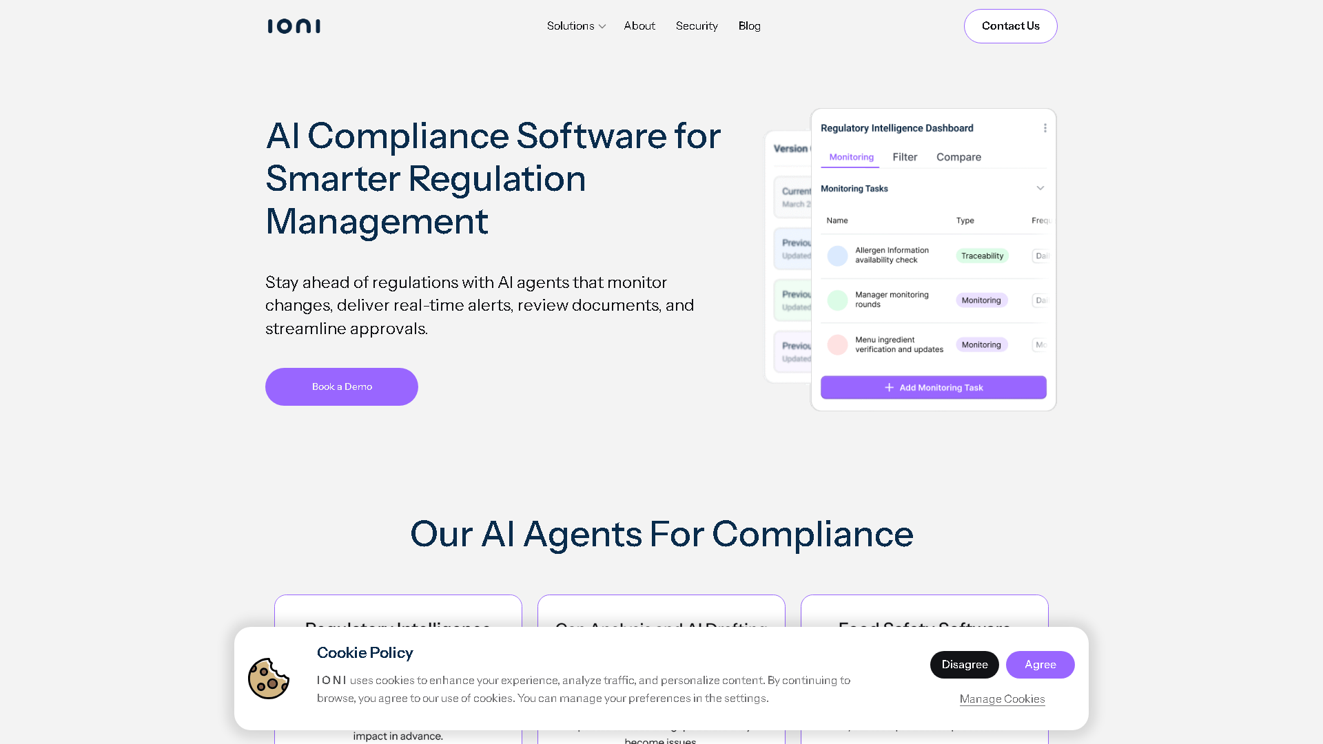 IONI Interface Screenshot - Legal & Finance Tool