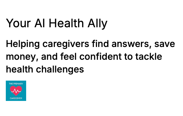 The Primary Caregiver Logo - Health & Wellness Tool