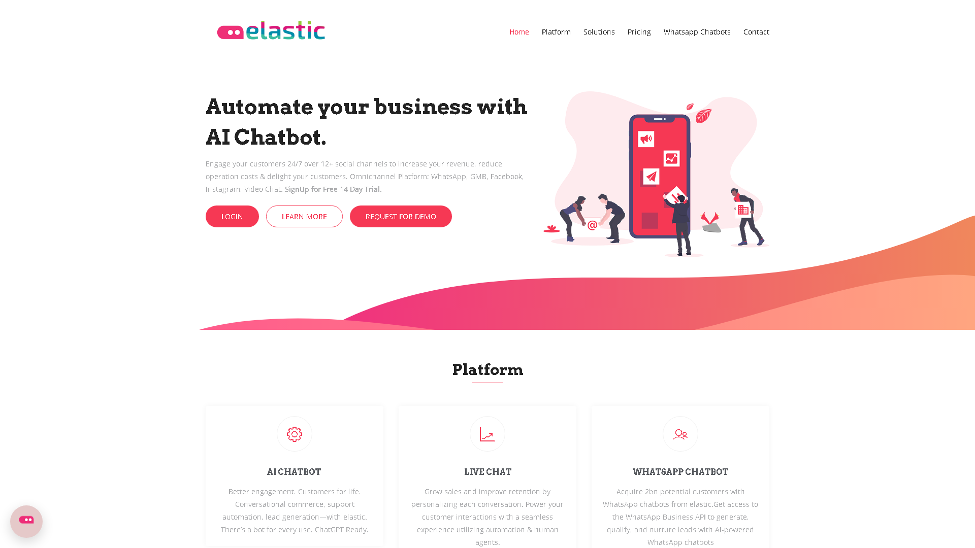Elastic AI Chatbot Interface Screenshot - Social Media Tool