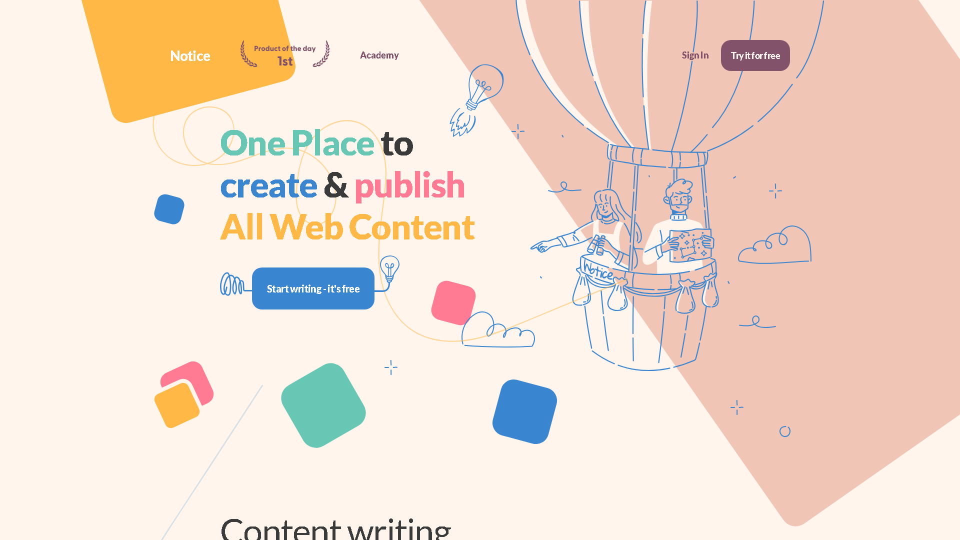 Notice Interface Screenshot - Writing & Editing Tool