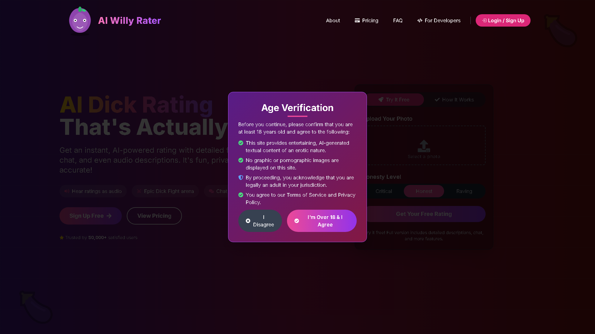 AI Willy Rater Interface Screenshot - Writing & Editing Tool