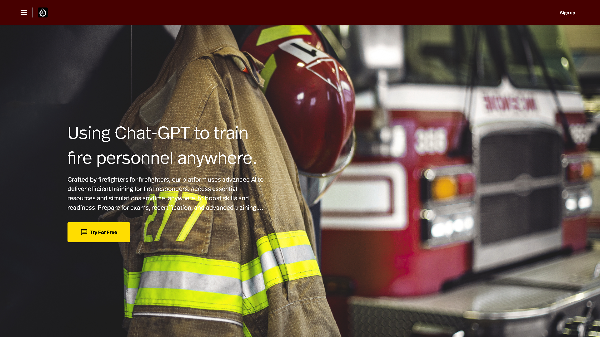 FirePrep.chat Interface Screenshot - Education & Learning Tool