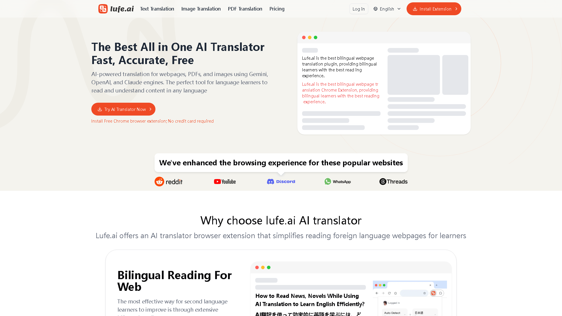 Lufe AI Translator Interface Screenshot - Education & Translation Tool