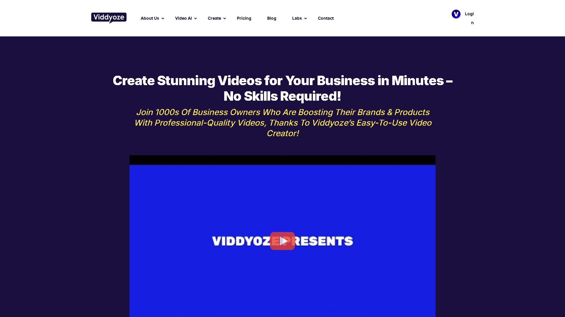 Viddyoze Interface Screenshot - Video & Animation Tool