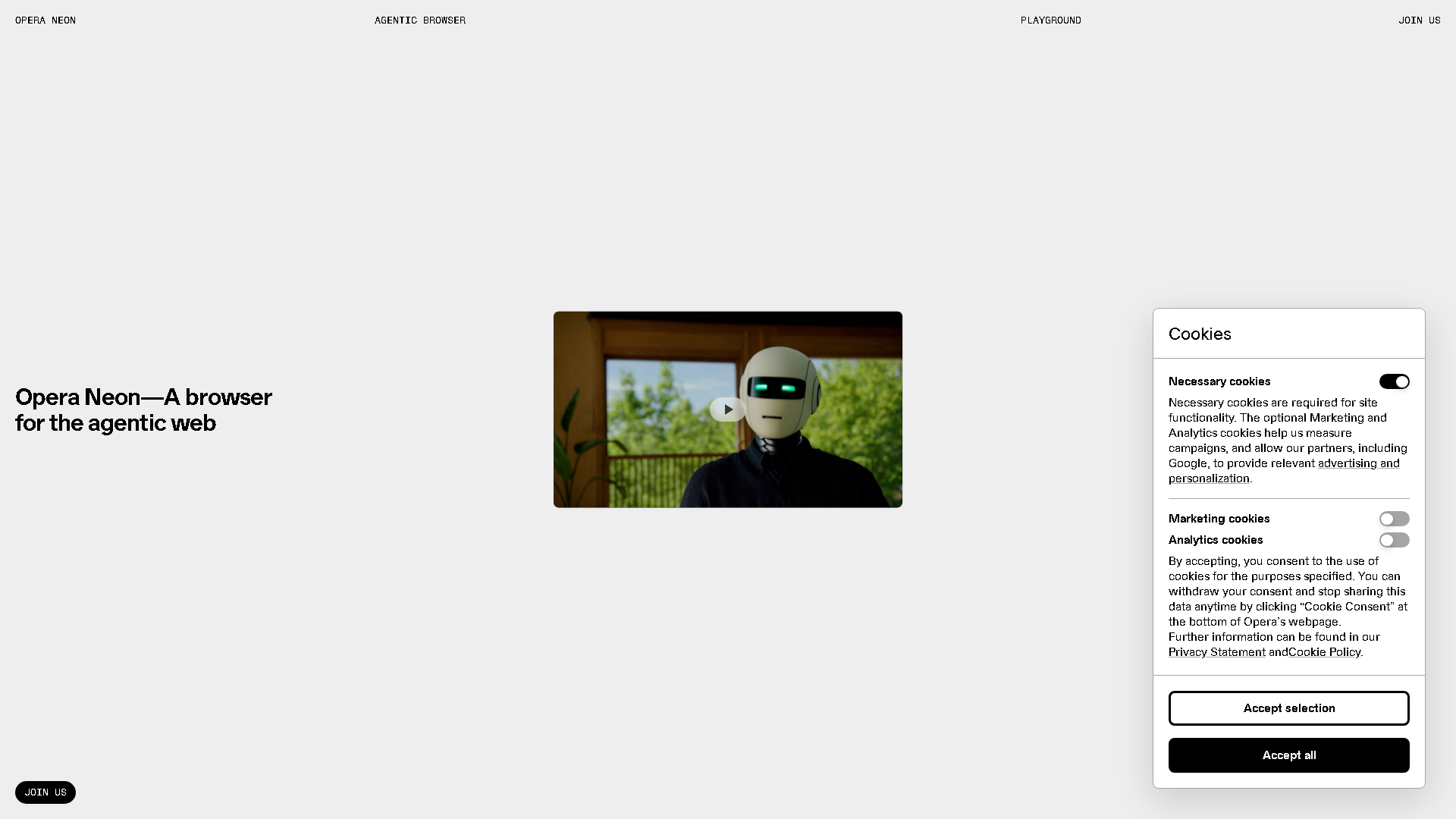 Opera Neon Interface Screenshot - Coding & Development Tool