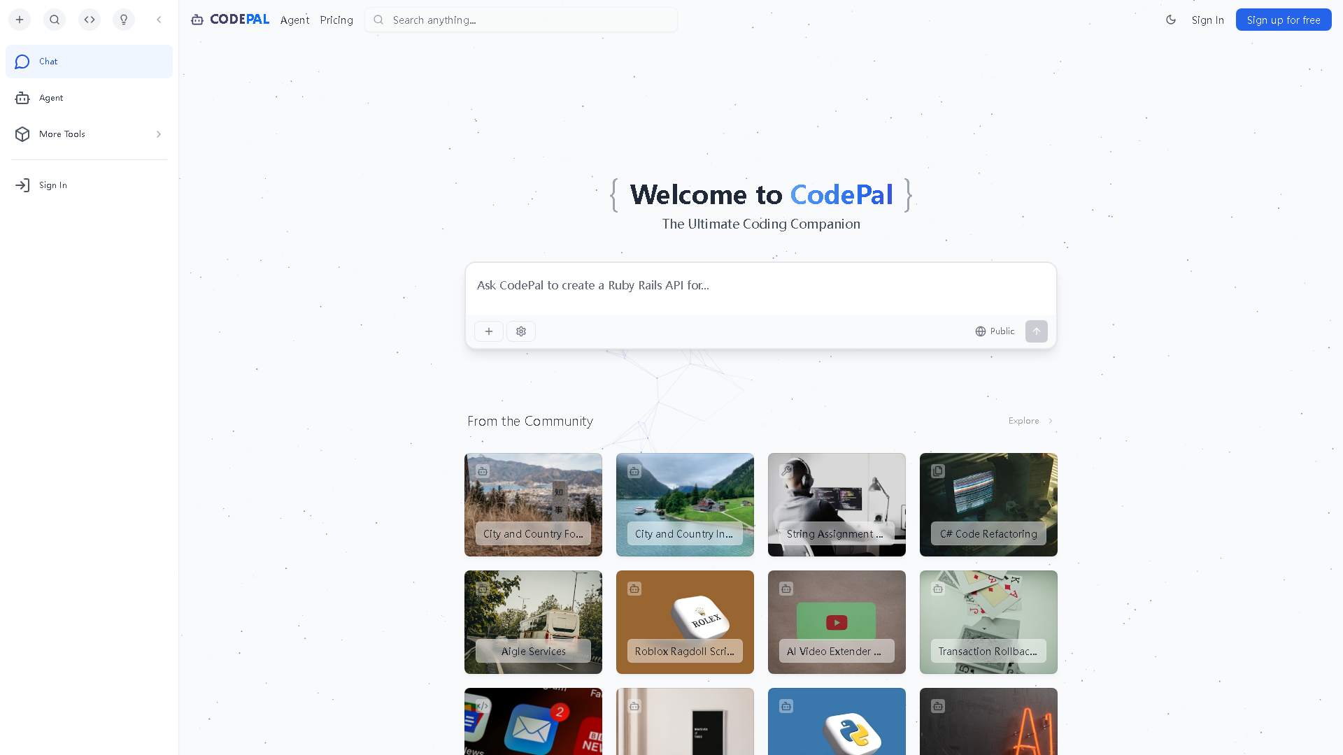 CodePal Interface Screenshot - Art & Creative Design Tool