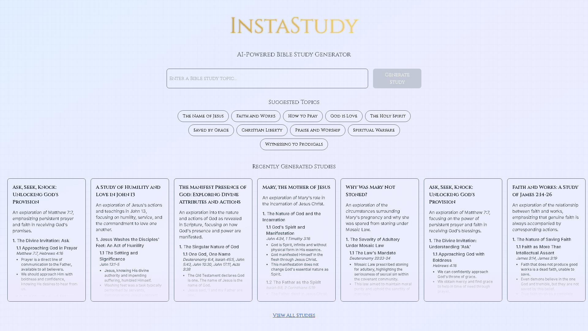InstaStudy Interface Screenshot - Writing & Editing Tool