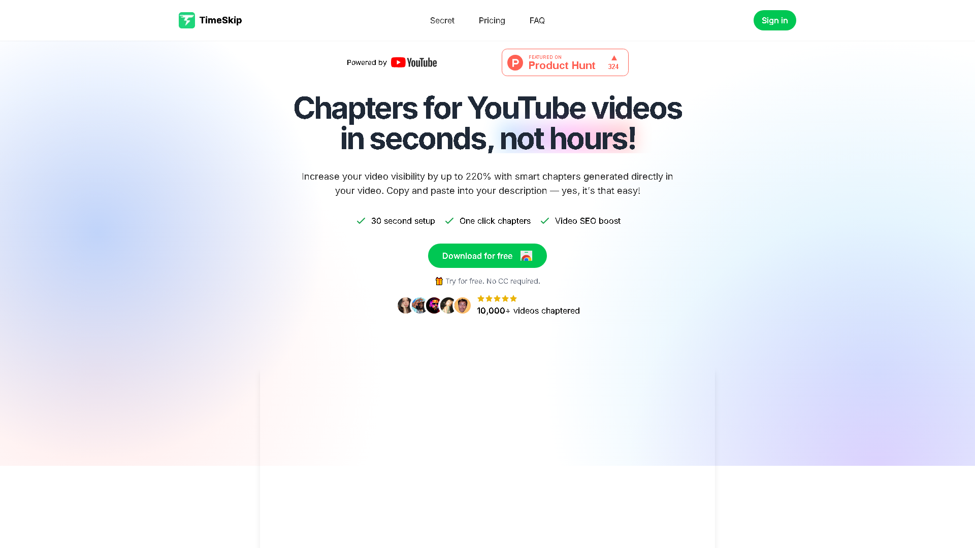 TimeSkip AI Interface Screenshot - Writing & Editing Tool
