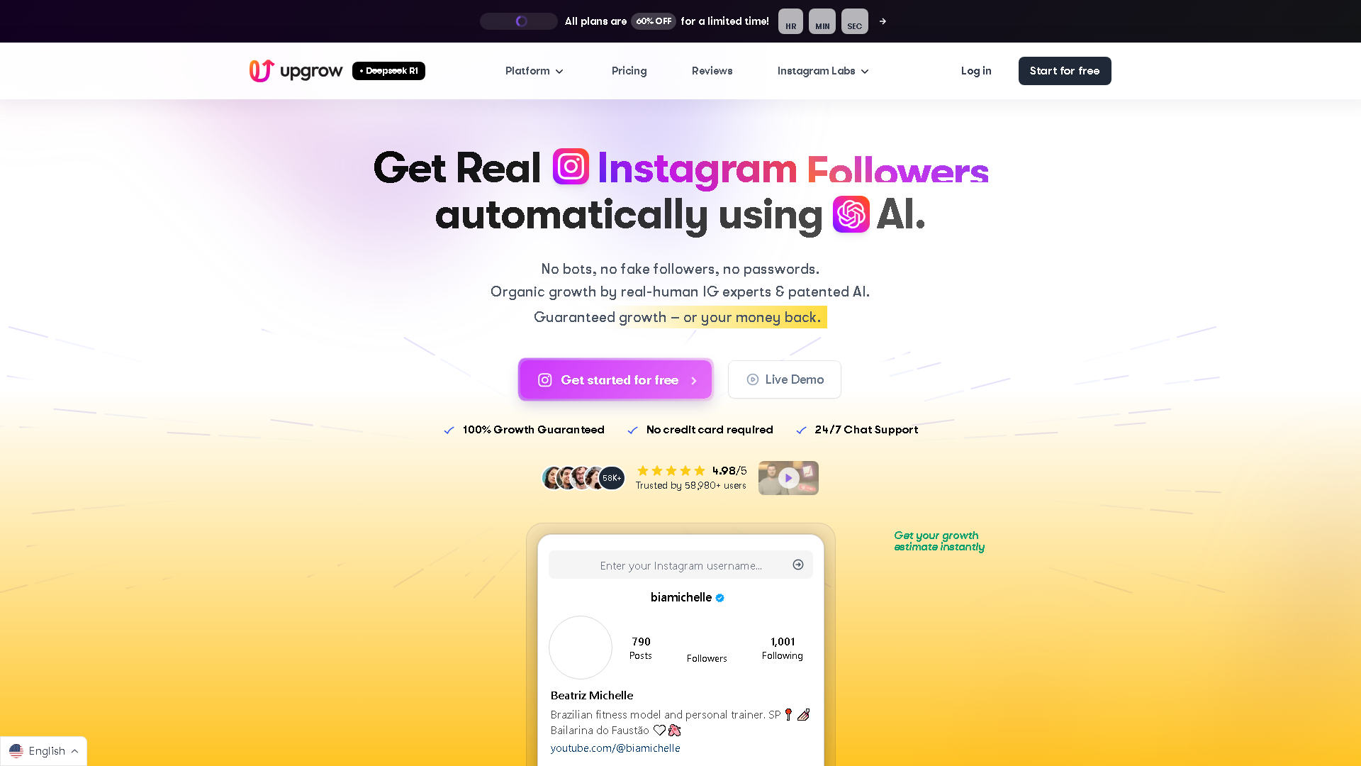 UpGrow Interface Screenshot - Writing & Editing Tool