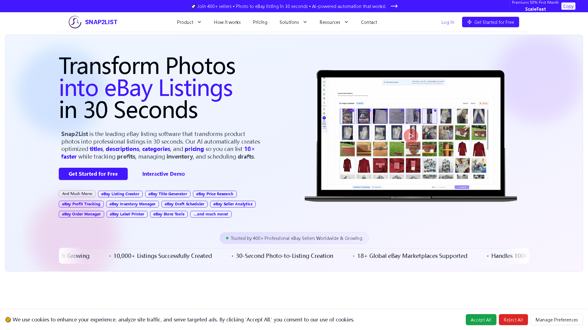 Snap2List Interface Screenshot - Writing & Editing Tool