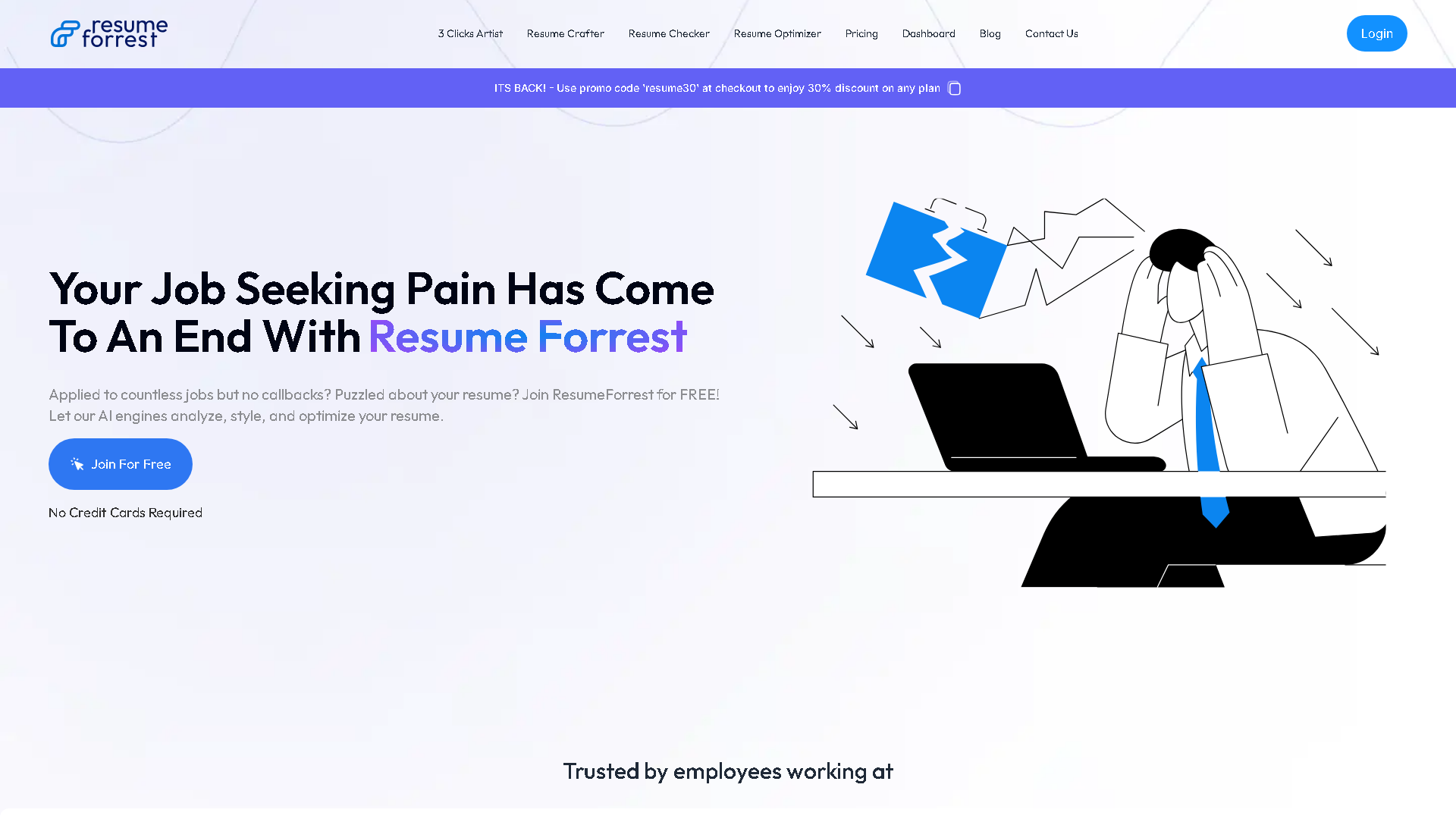 Resume Forrest Interface Screenshot - Marketing & SEO Tool