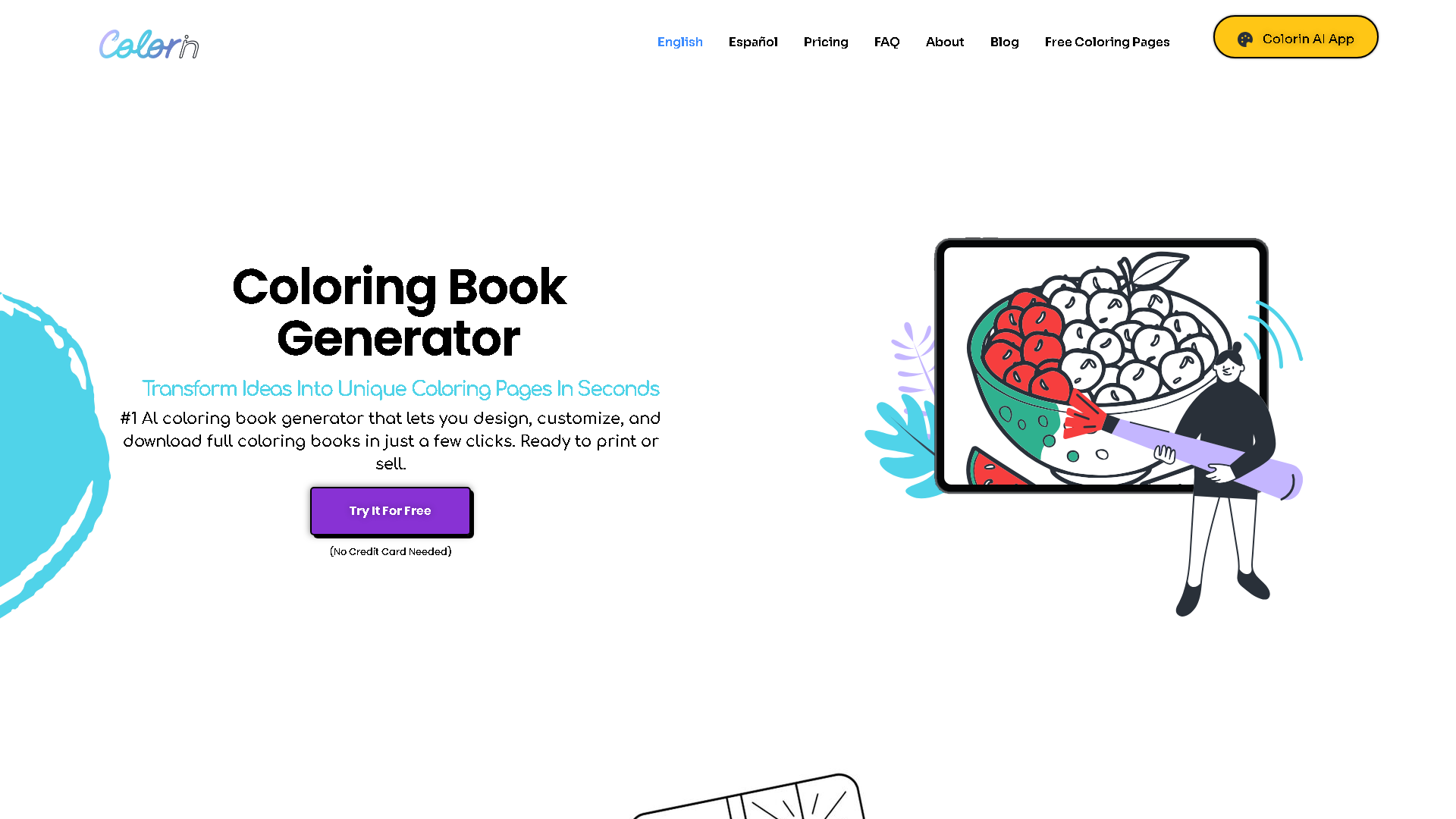 Colorin AI Interface Screenshot - Art & Creative Design Tool