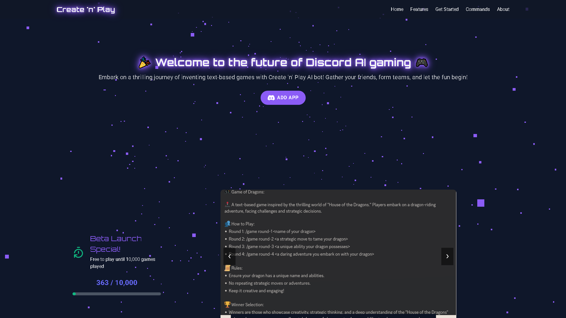 Create N Play Interface Screenshot - AI Models & Infrastructure Tool