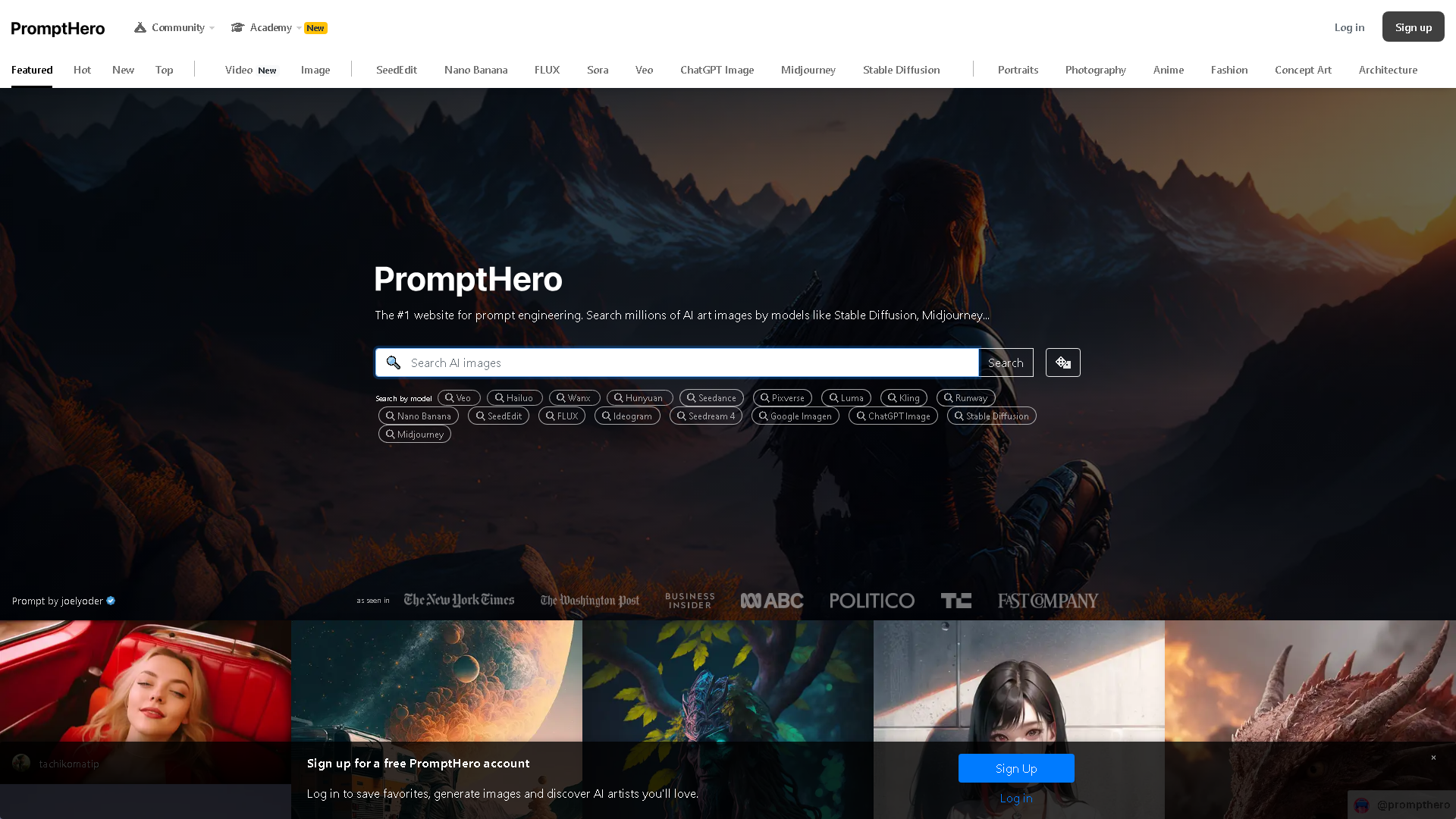 PromptHero Interface Screenshot - Writing & Editing Tool