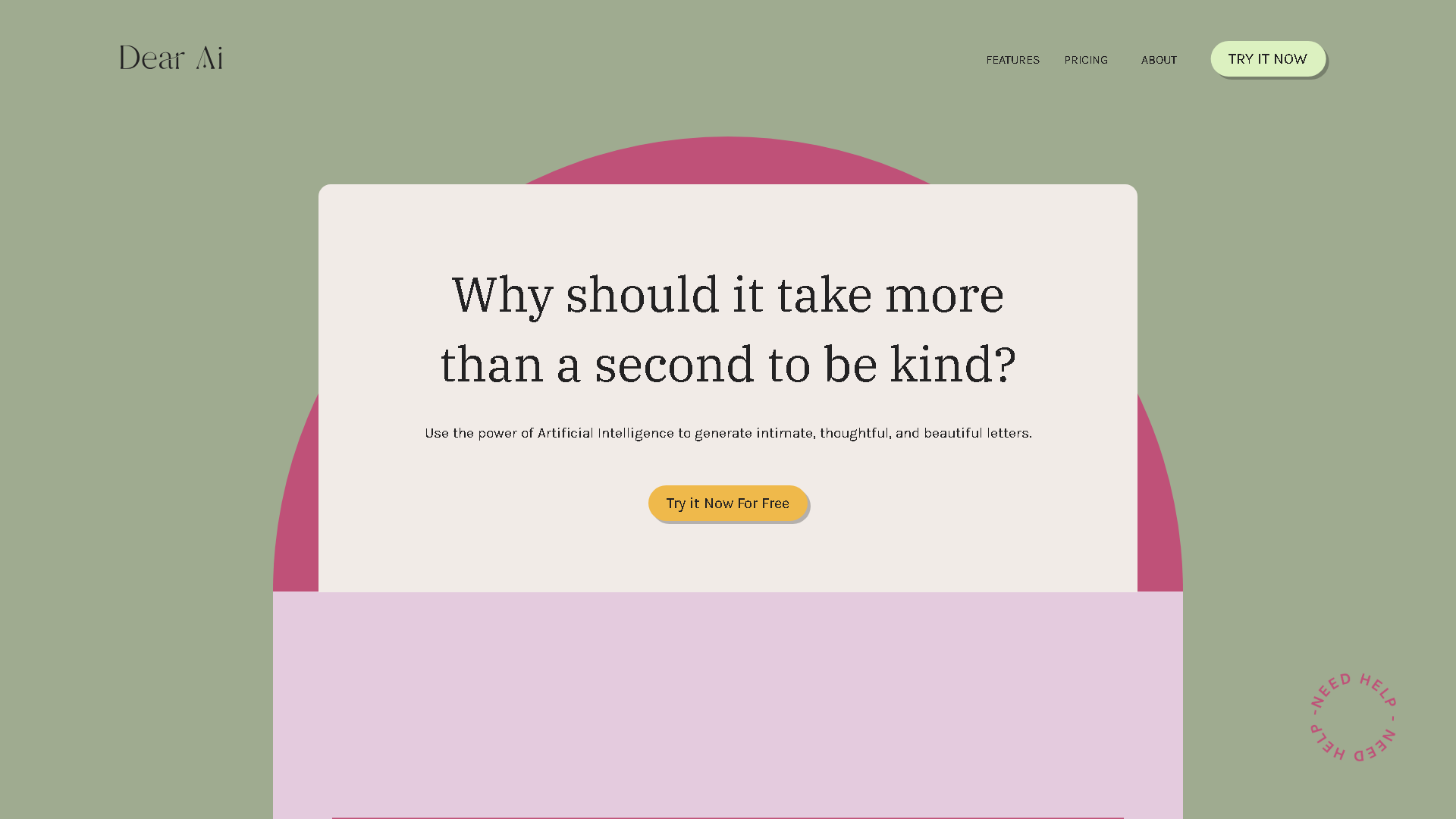 Dear Ai Interface Screenshot - Writing & Editing Tool