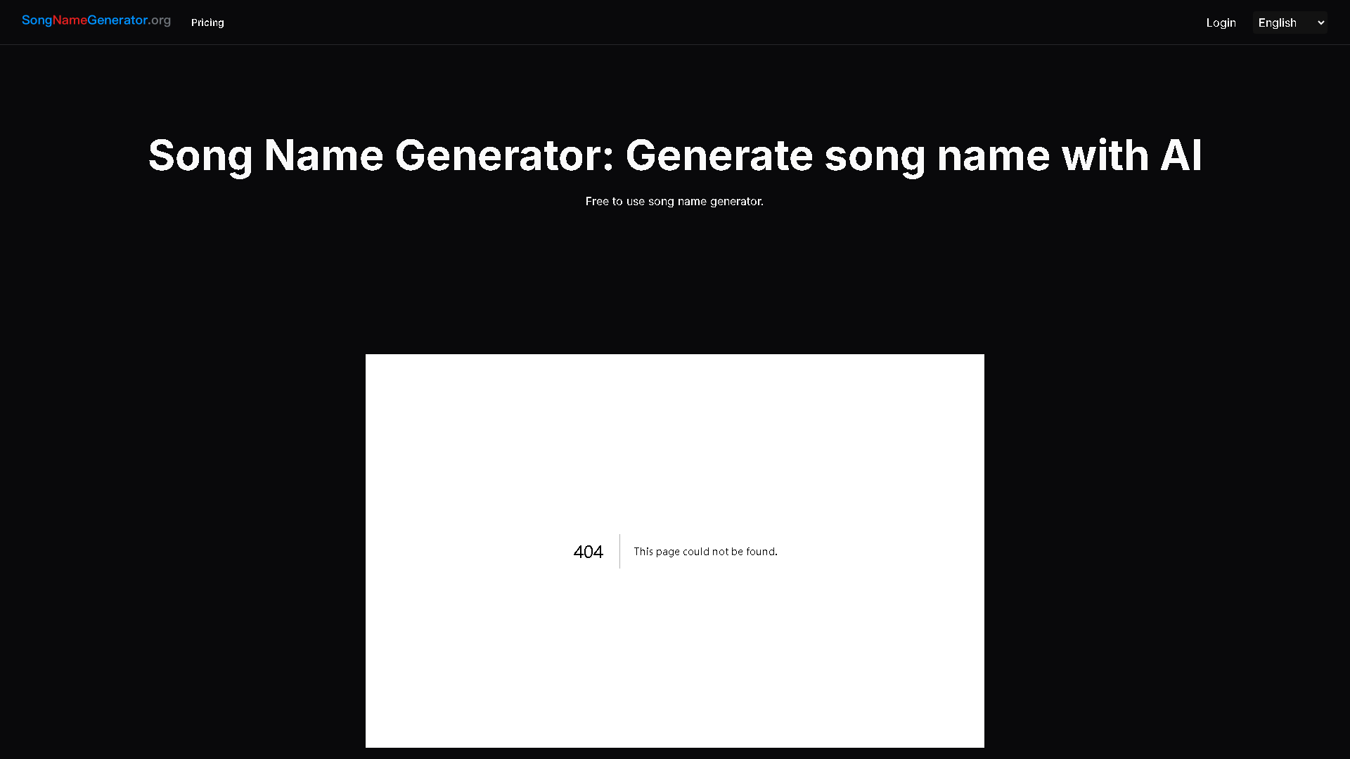 Song Name Generator Interface Screenshot - Writing & Editing Tool