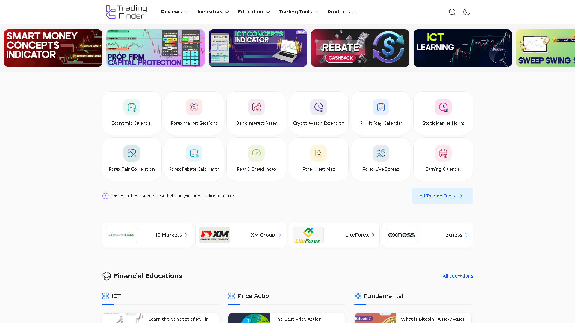 TradingFinder Interface Screenshot - Legal & Finance Tool