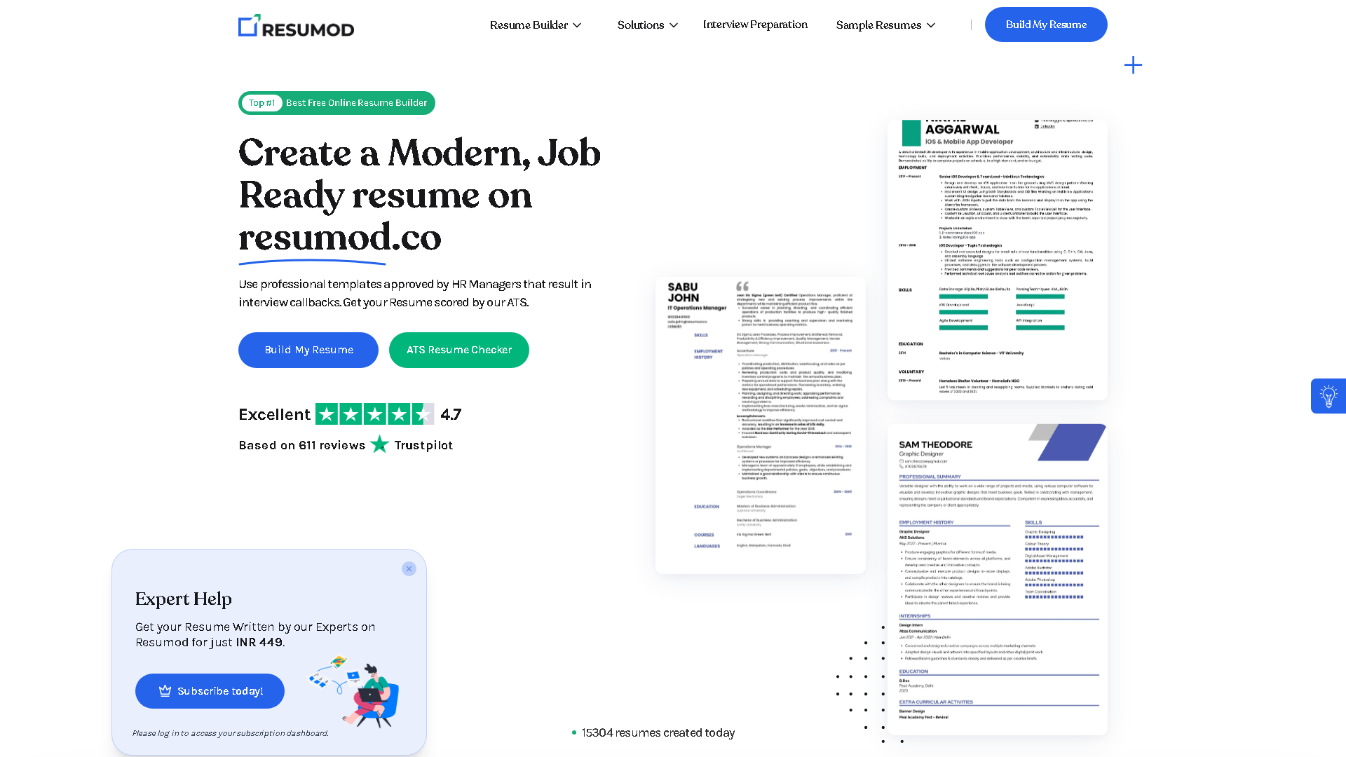 Resumod.co Interface Screenshot - Writing & Editing Tool