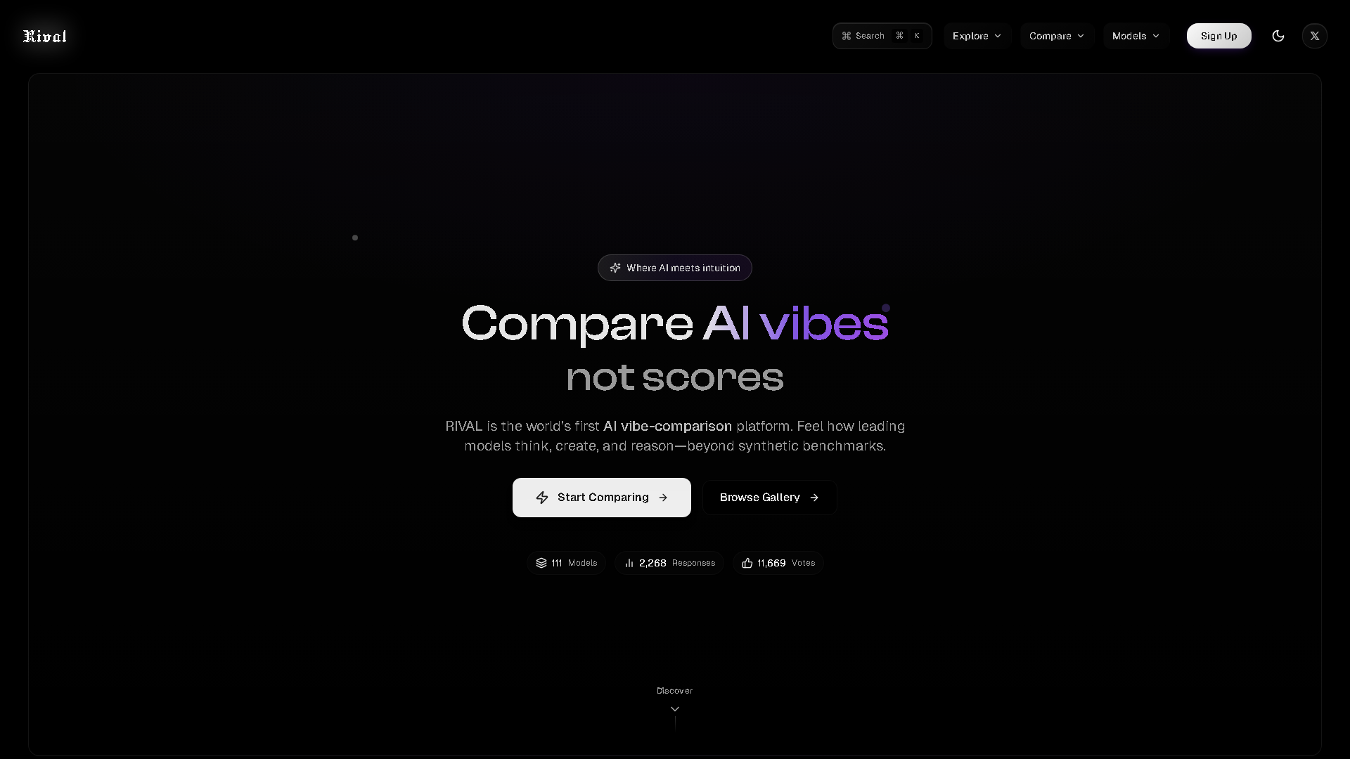 RIVAL Interface Screenshot - AI Models & Infrastructure Tool