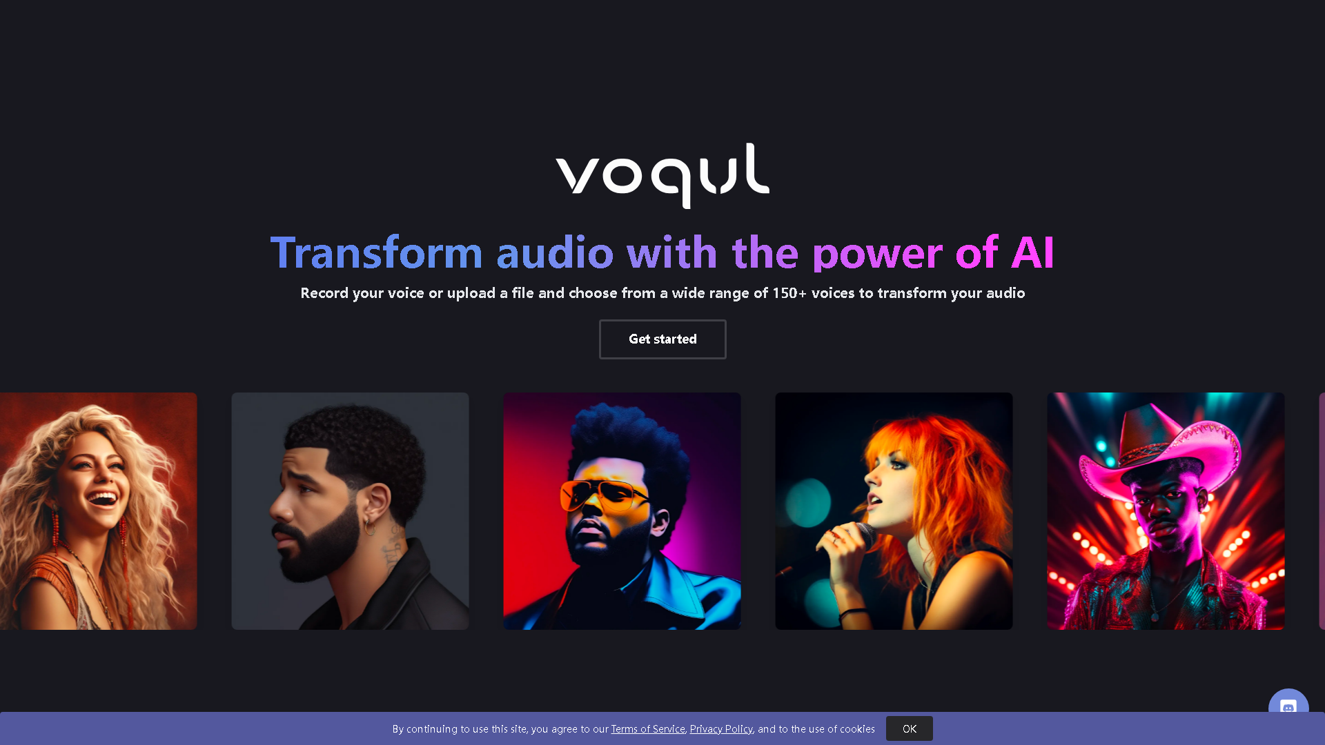 Voqul Interface Screenshot - Music & Audio Tool