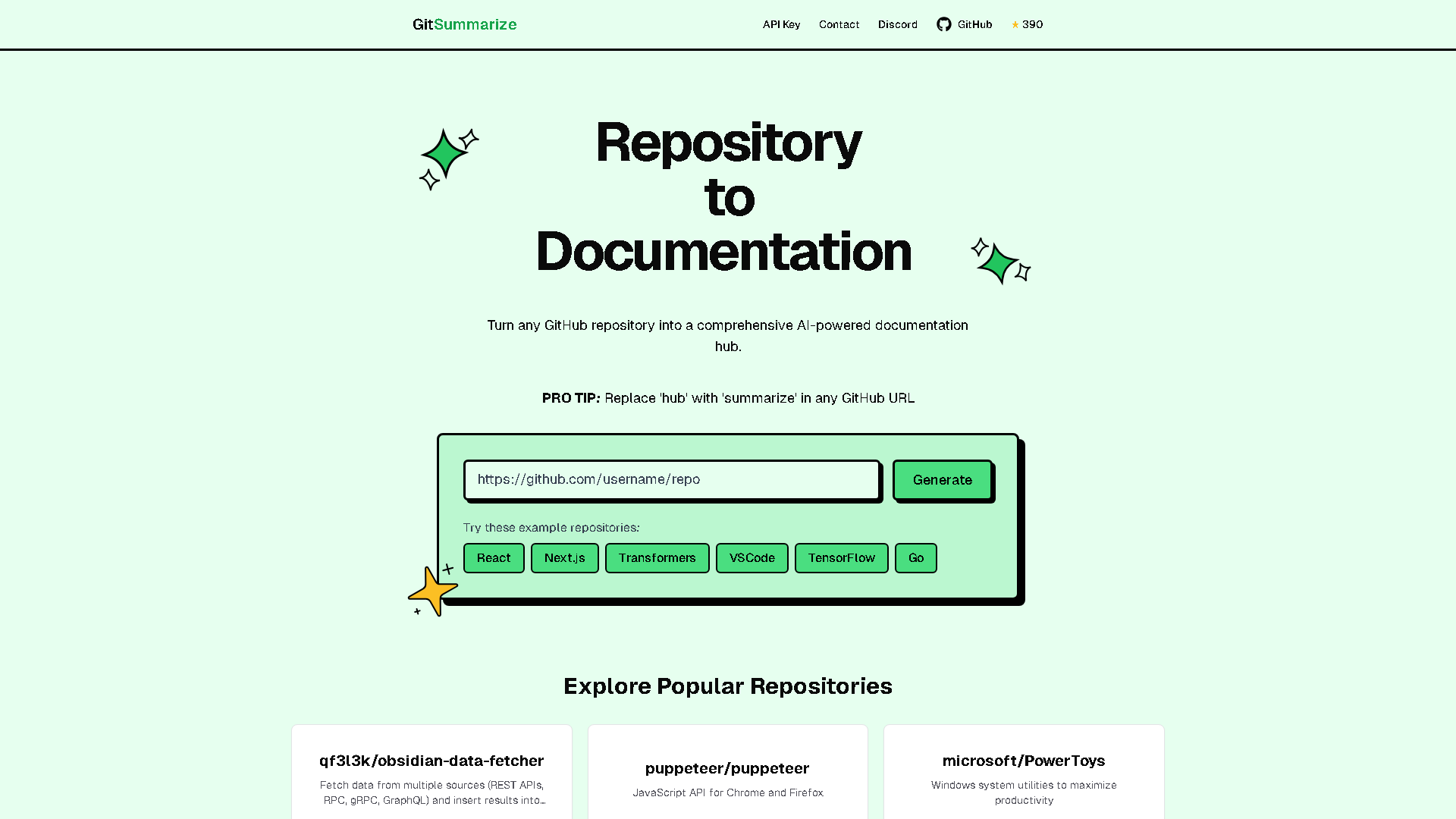 GitSummarize Interface Screenshot - Coding & Development Tool
