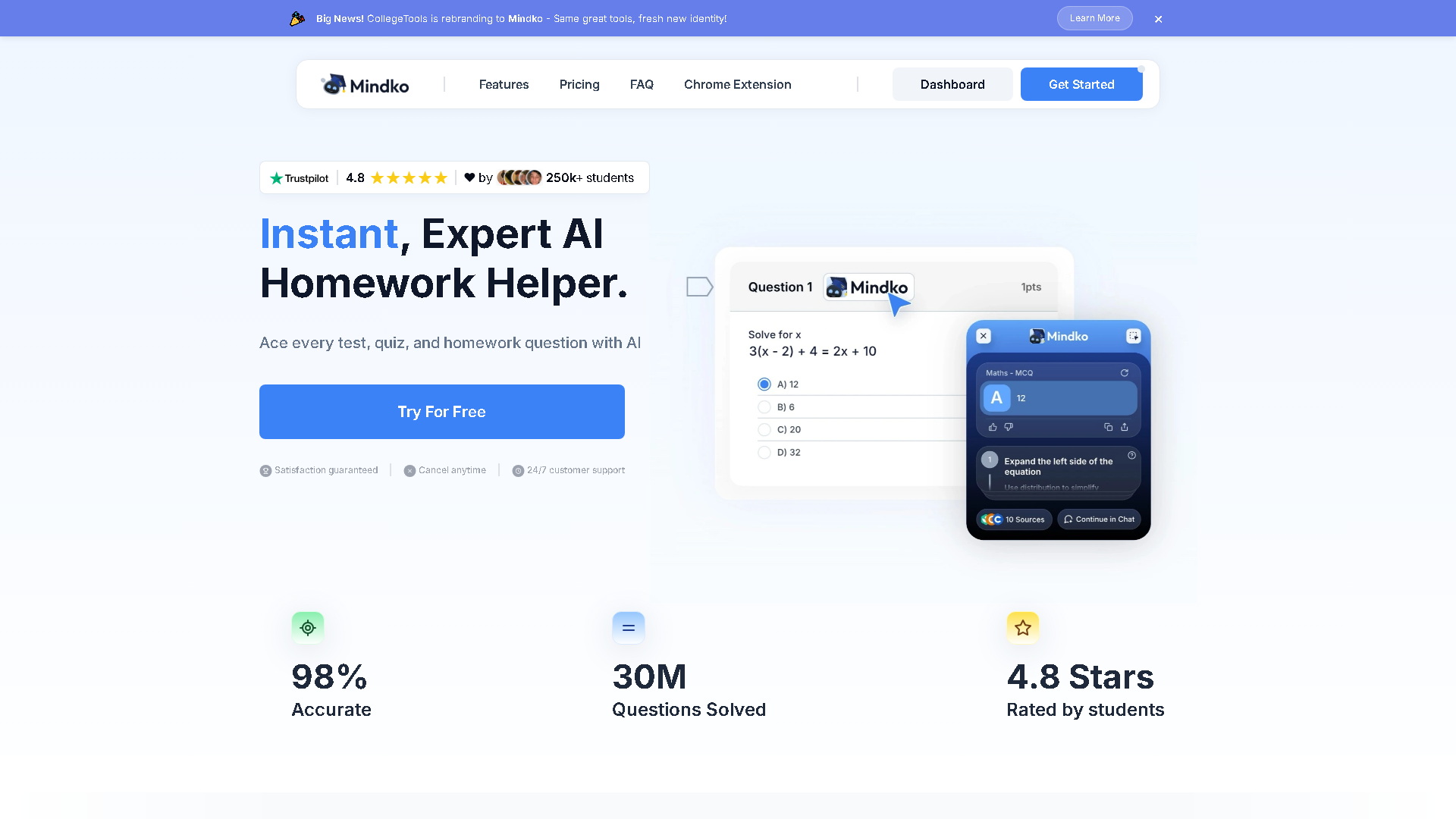 College Tools Interface Screenshot - Writing & Editing Tool
