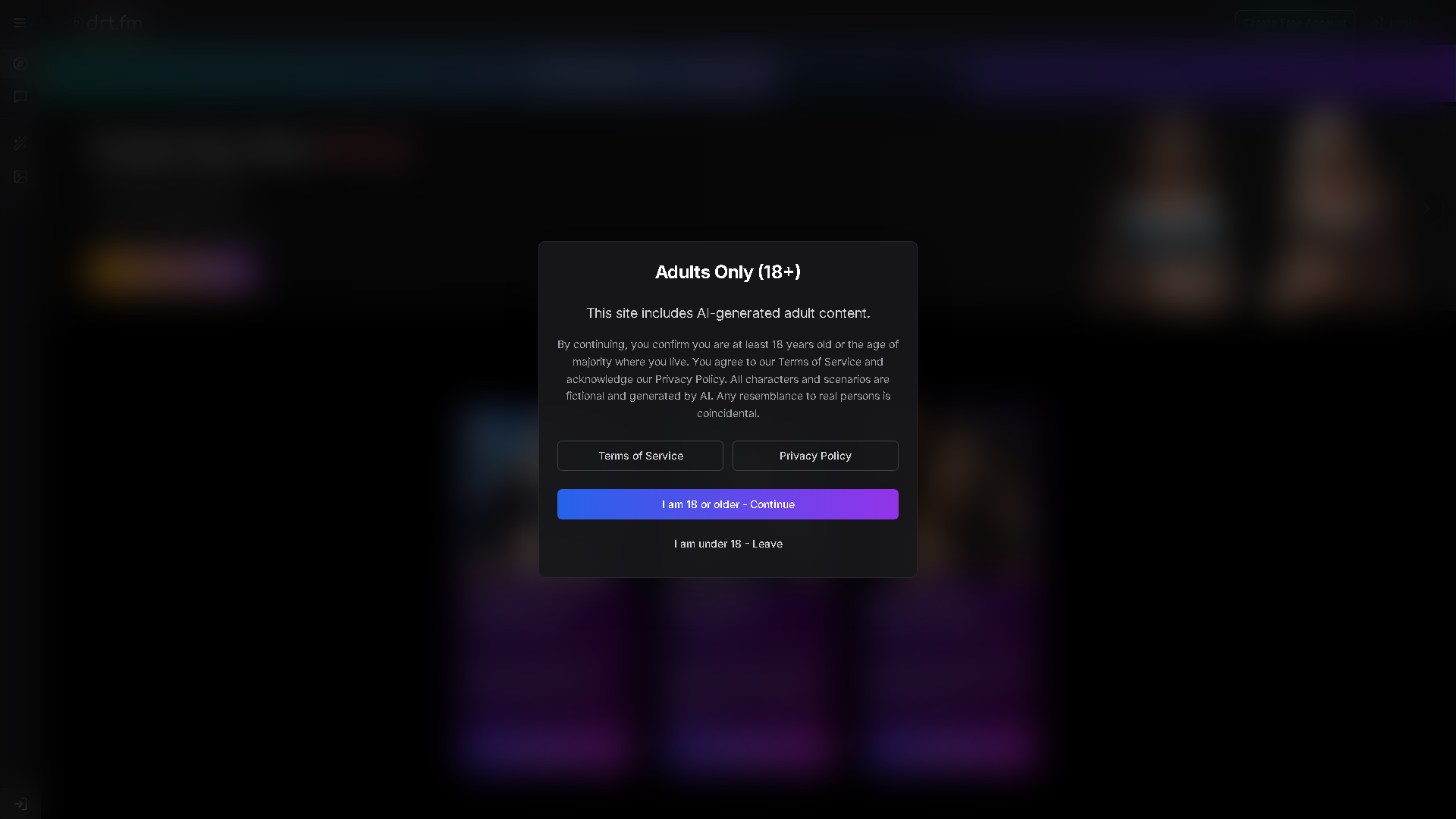 DRTy Bot Interface Screenshot - Chatbots & Virtual Companions Tool