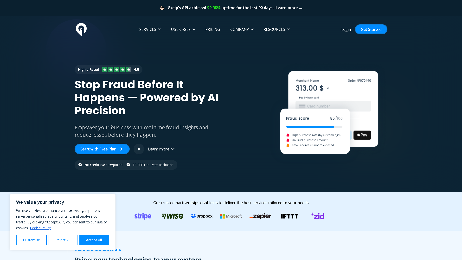 Greip Interface Screenshot - AI Detection & Anti-Detection Tool