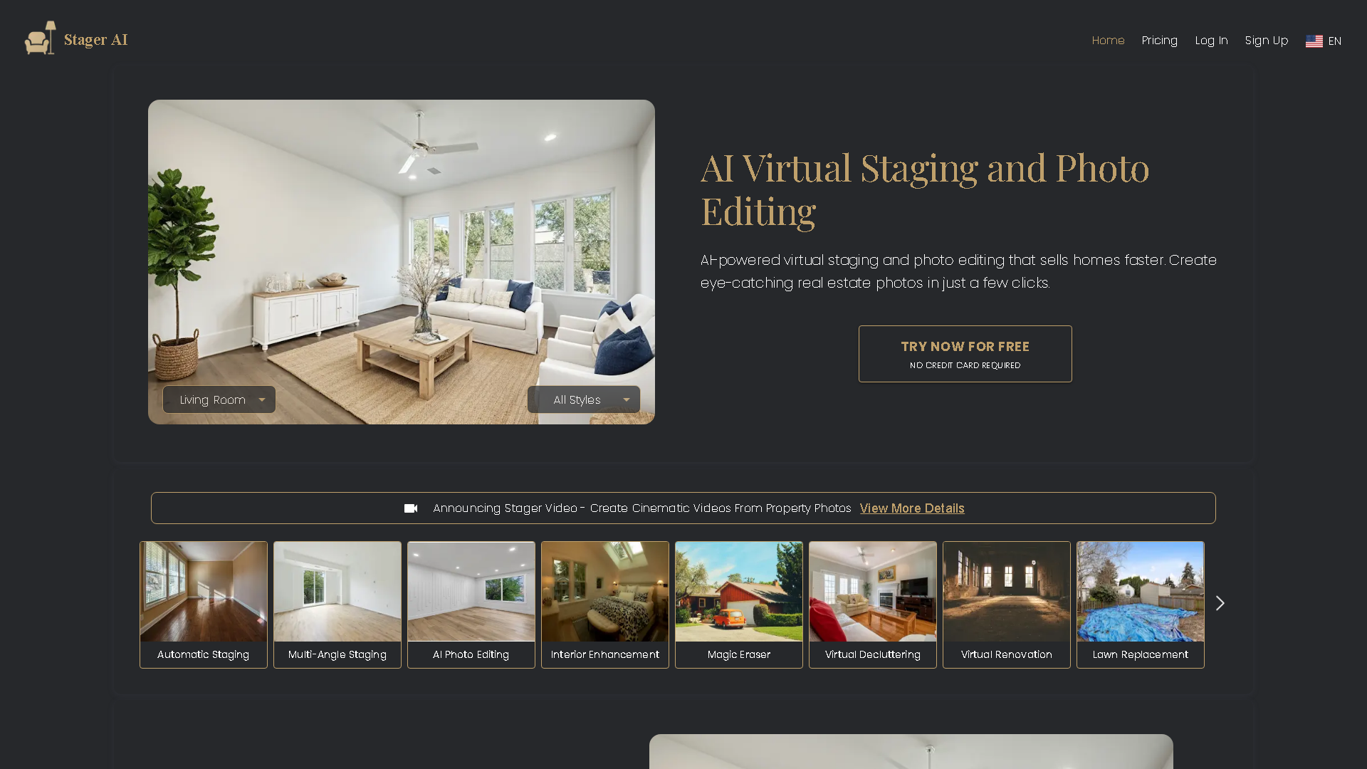 Stager AI Interface Screenshot - Writing & Editing Tool