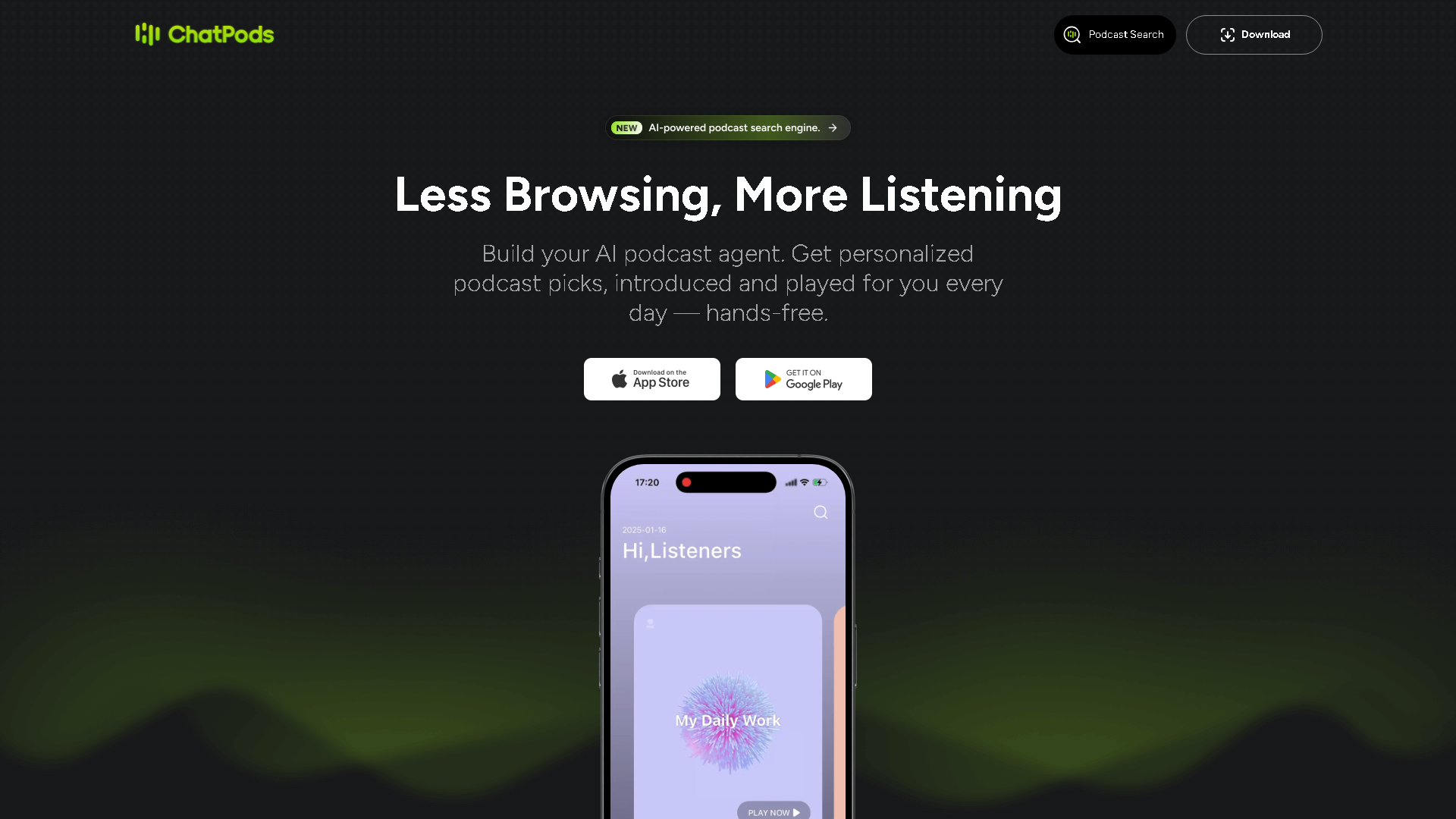 ChatPods Interface Screenshot - Voice Generation & Conversion Tool