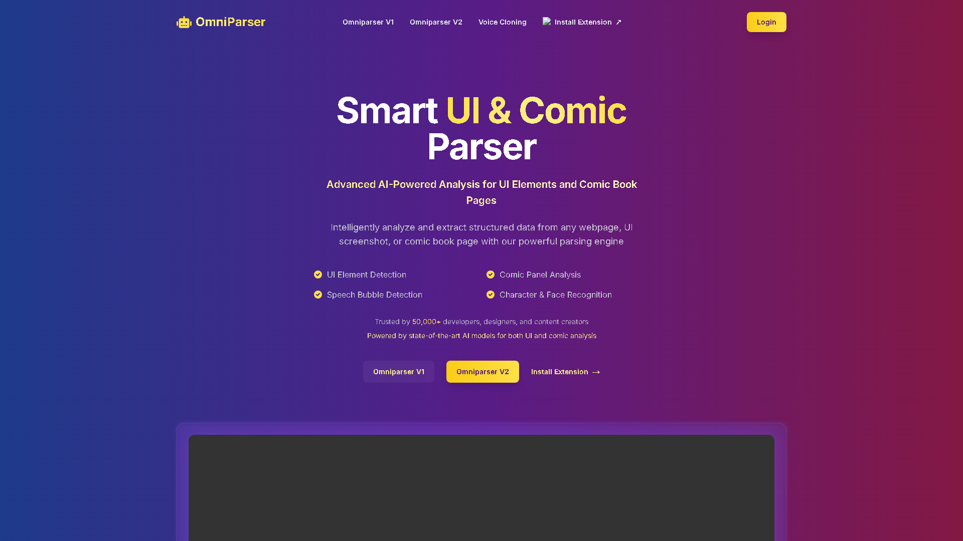 OmniParser Interface Screenshot - Image Analysis Tool