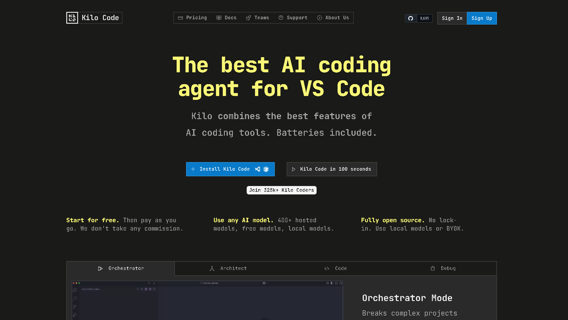 Kilo Code Interface Screenshot - Coding & Development Tool