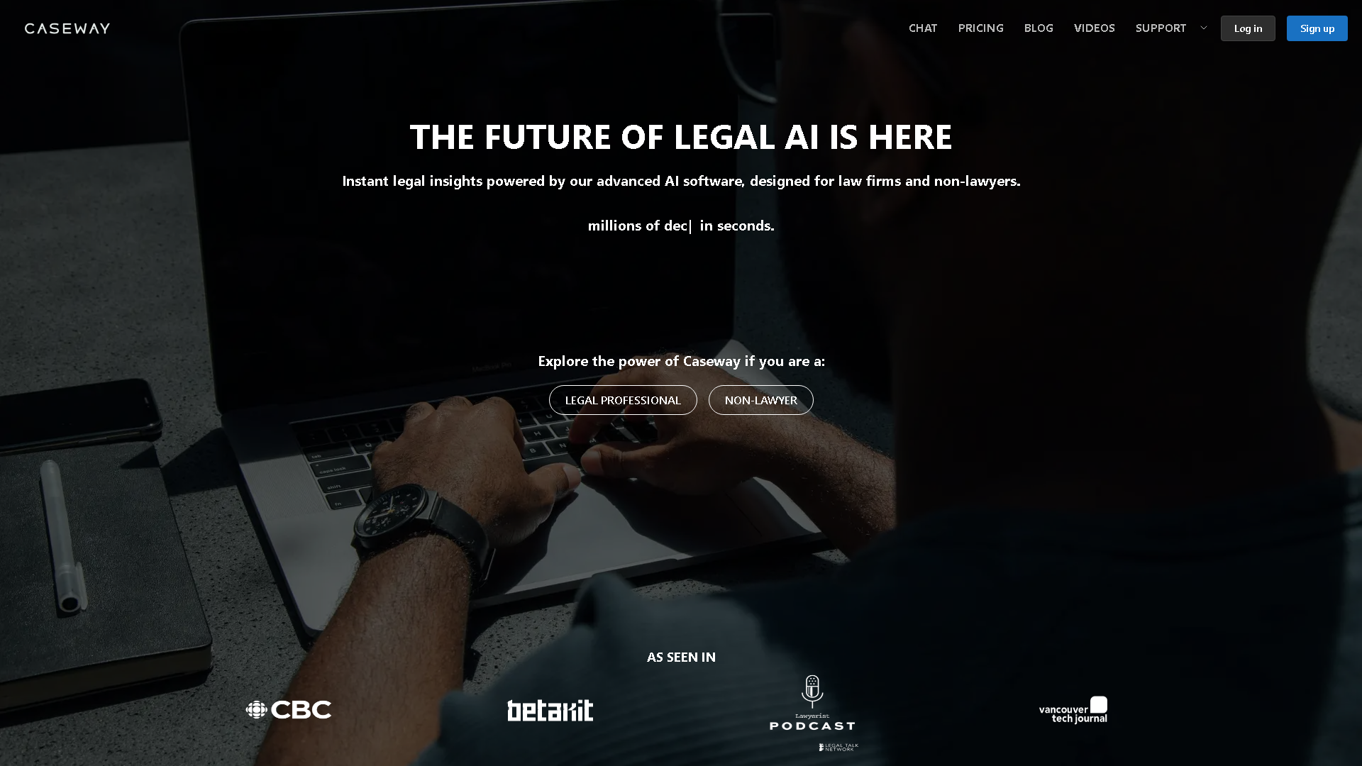 Caseway AI Interface Screenshot - Legal & Finance Tool