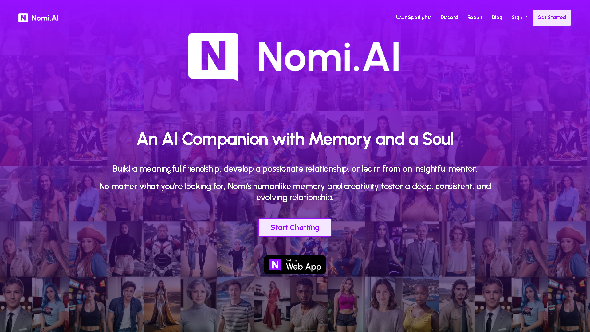 Nomi.ai Interface Screenshot - Image Generation & Editing Tool