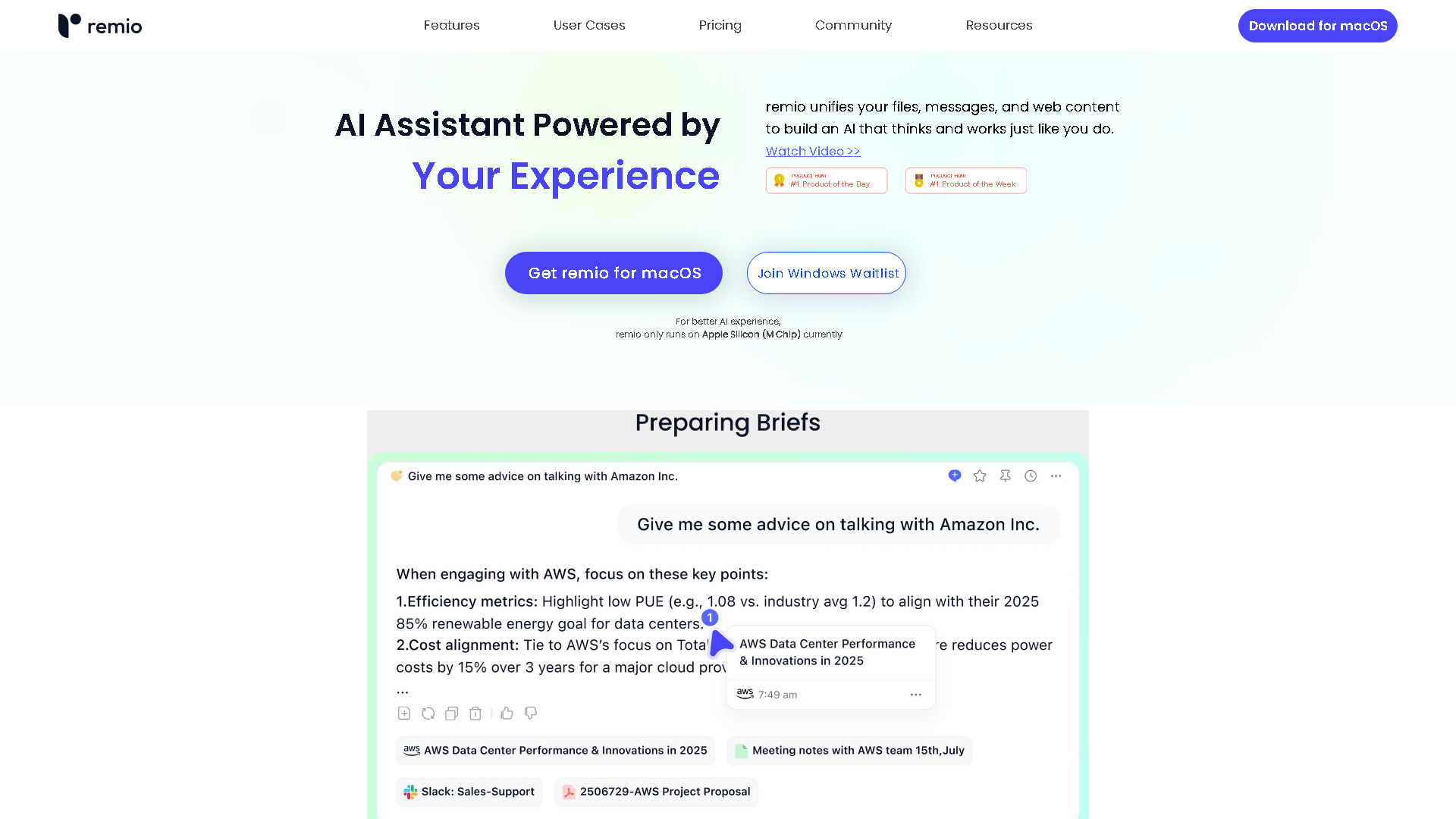 remio Interface Screenshot - Writing & Content Tool