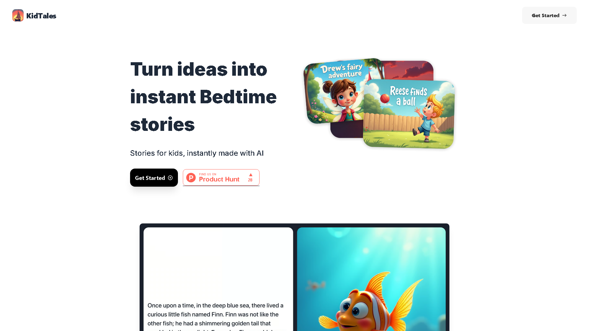 KidTales Interface Screenshot - Writing & Editing Tool
