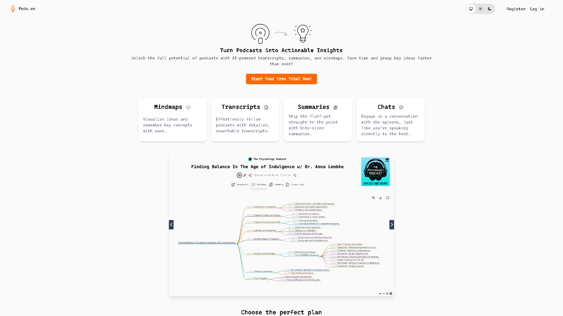 pods.ee Interface Screenshot - Writing & Editing Tool
