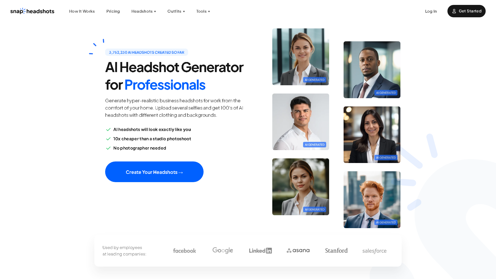 SnapHeadshots Interface Screenshot - Image & Design Tool