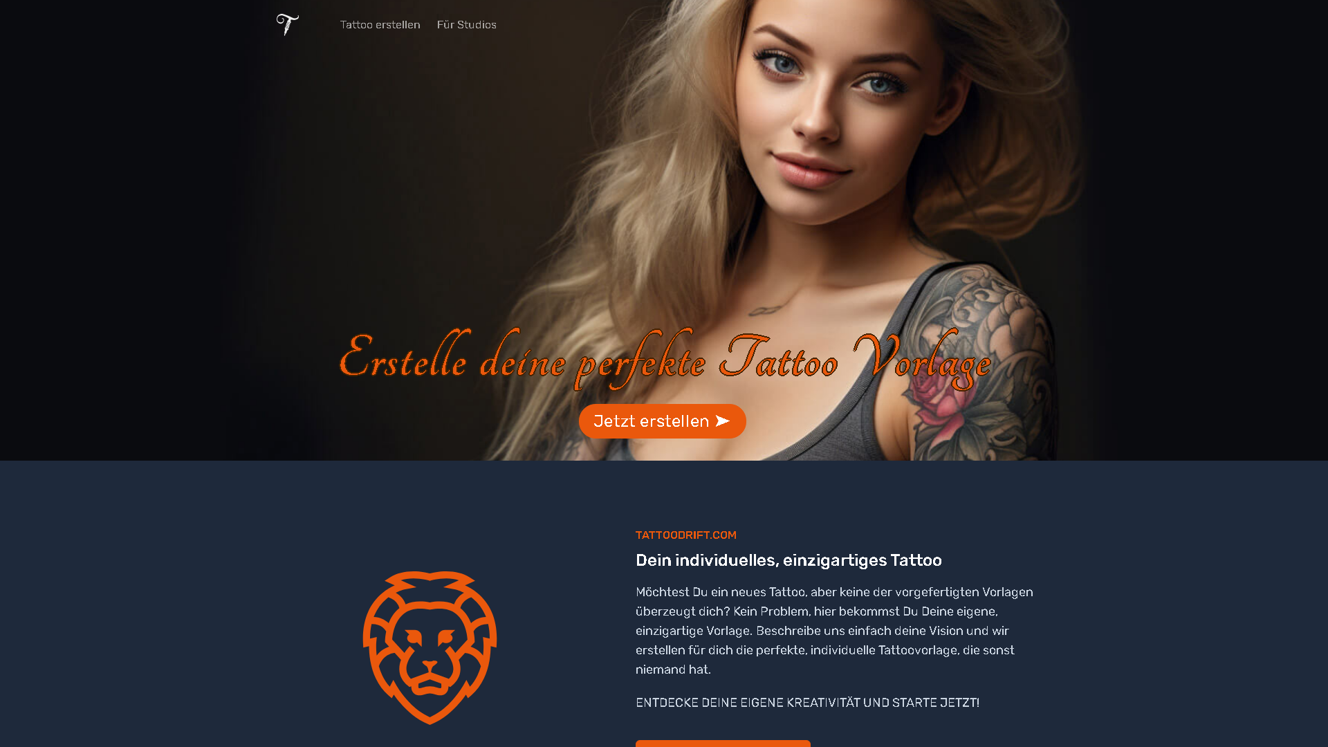 Tattoodrift Interface Screenshot - Art & Creative Design Tool