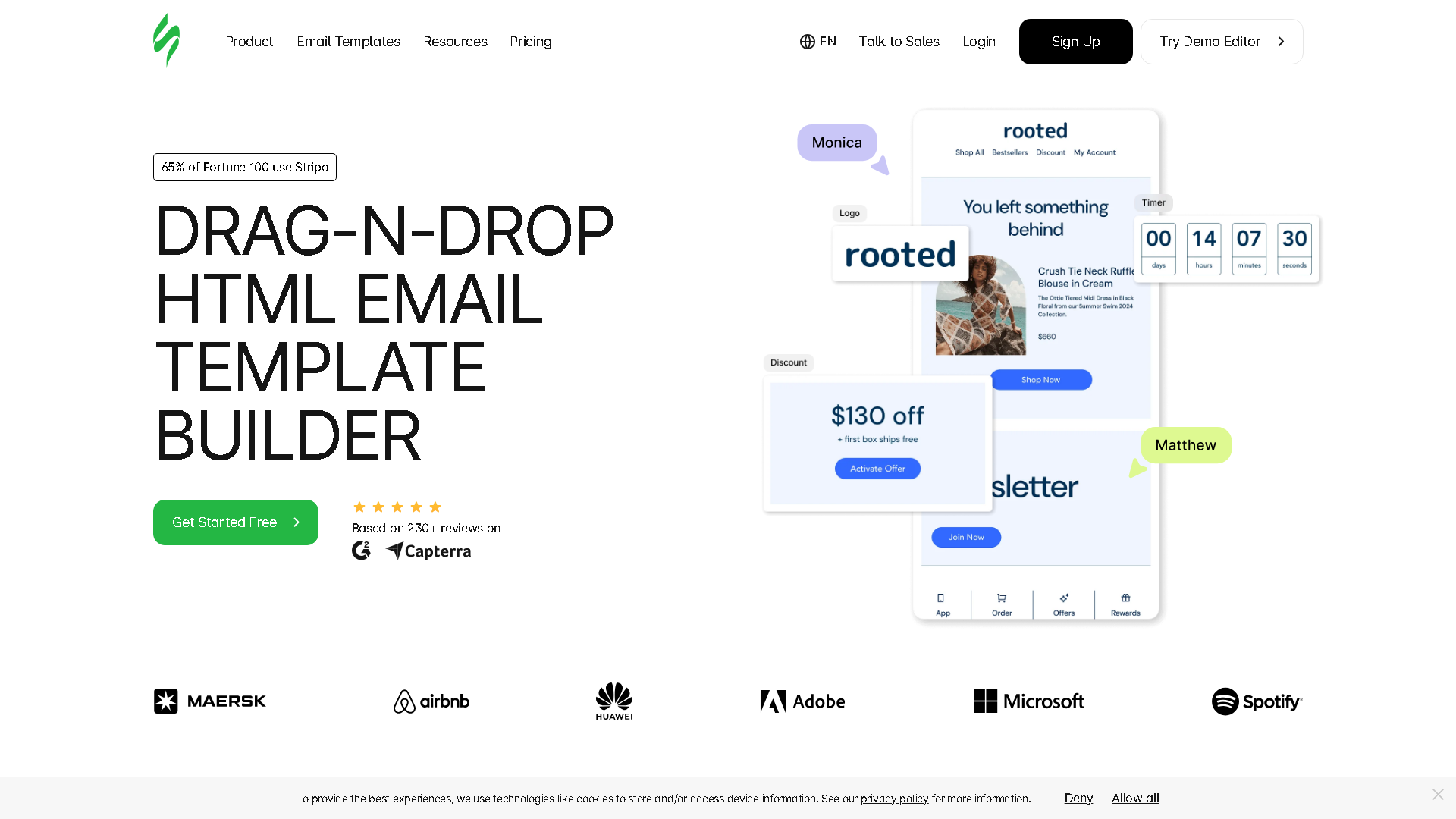 Stripo Interface Screenshot - Marketing & Advertising Tool
