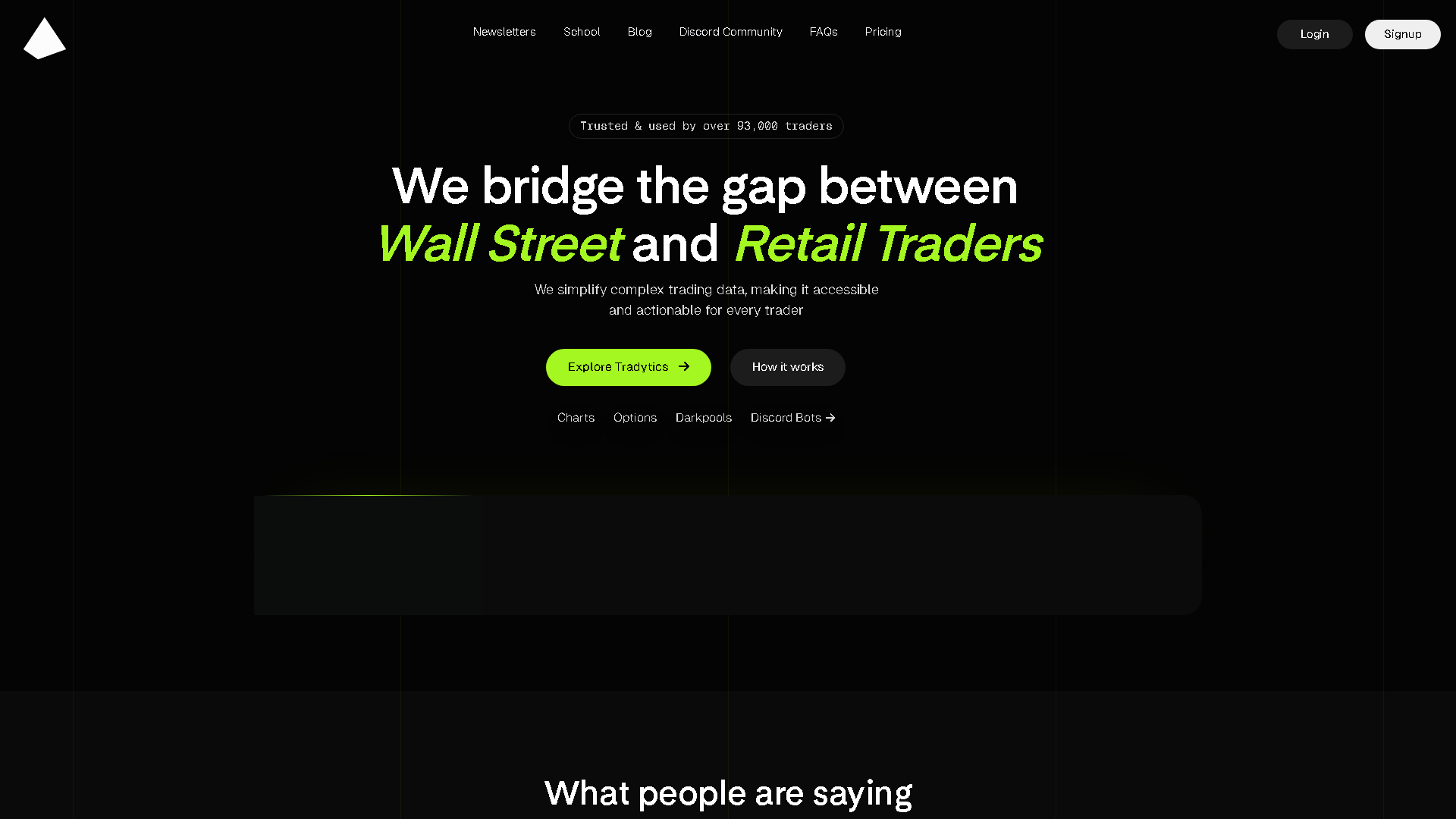 Tradytics Interface Screenshot - Daily Life Tool