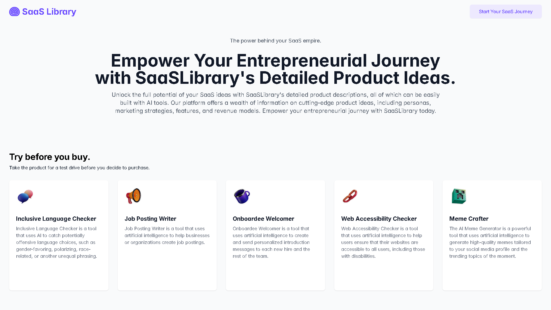 SaaS Library Interface Screenshot - Writing & Editing Tool
