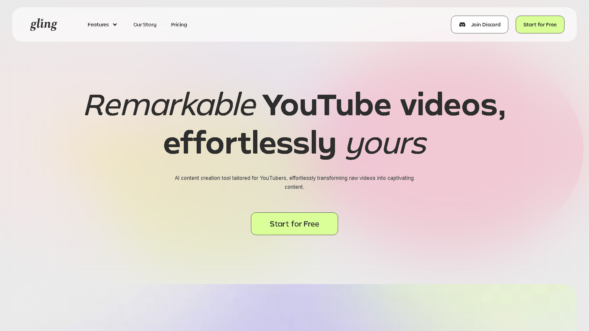 Gling Interface Screenshot - Writing & Editing Tool