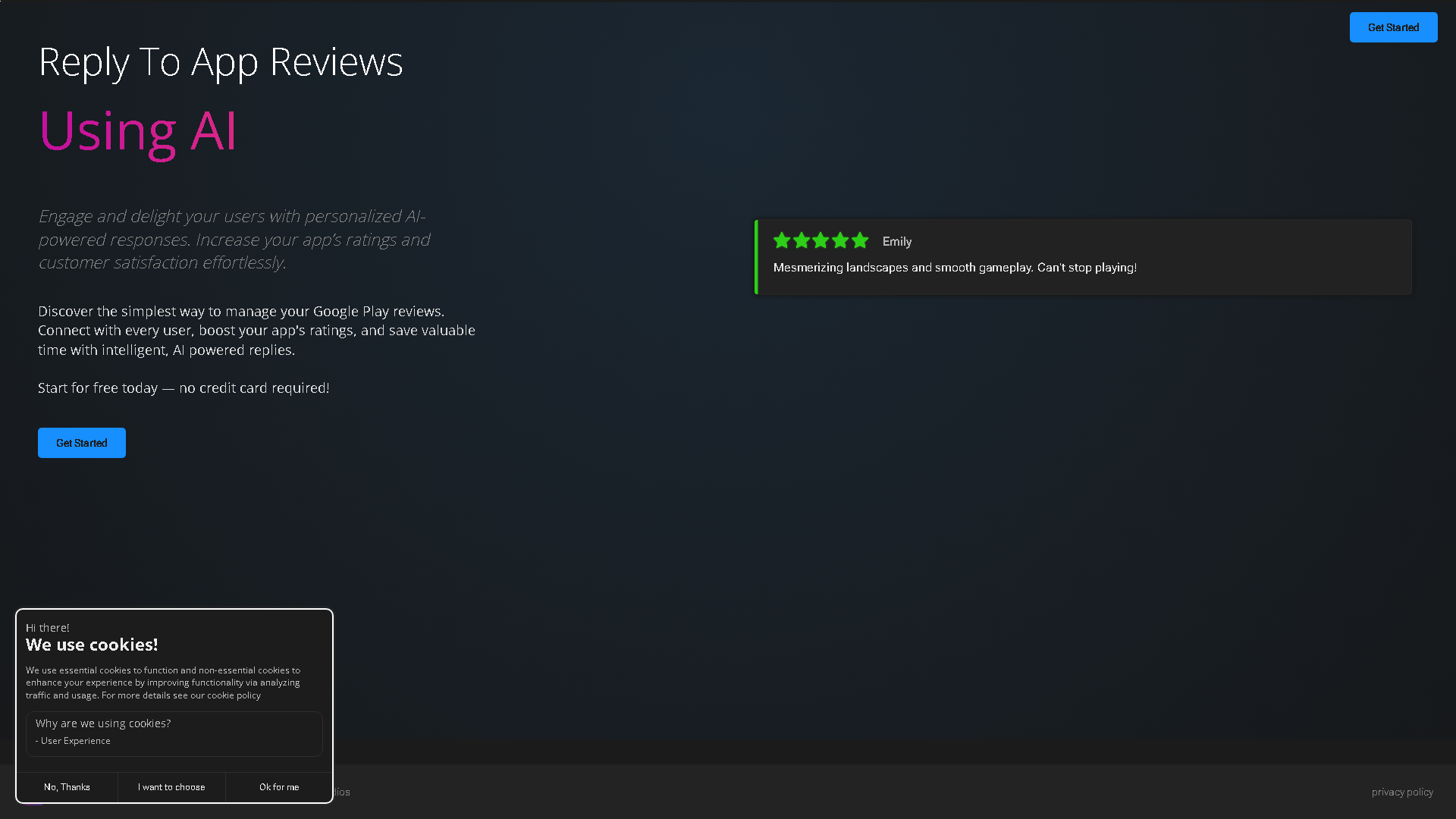 ReplyToAppReviews Interface Screenshot - Marketing & SEO Tool