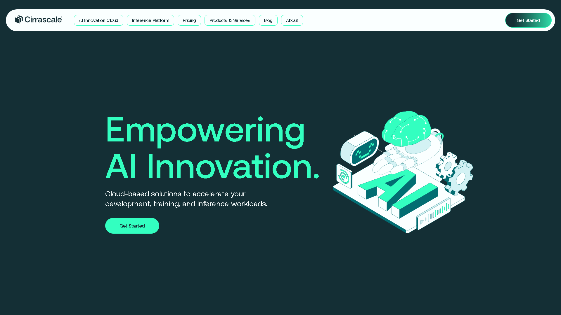 Cirrascale Cloud Services Interface Screenshot - AI Models & Infrastructure Tool