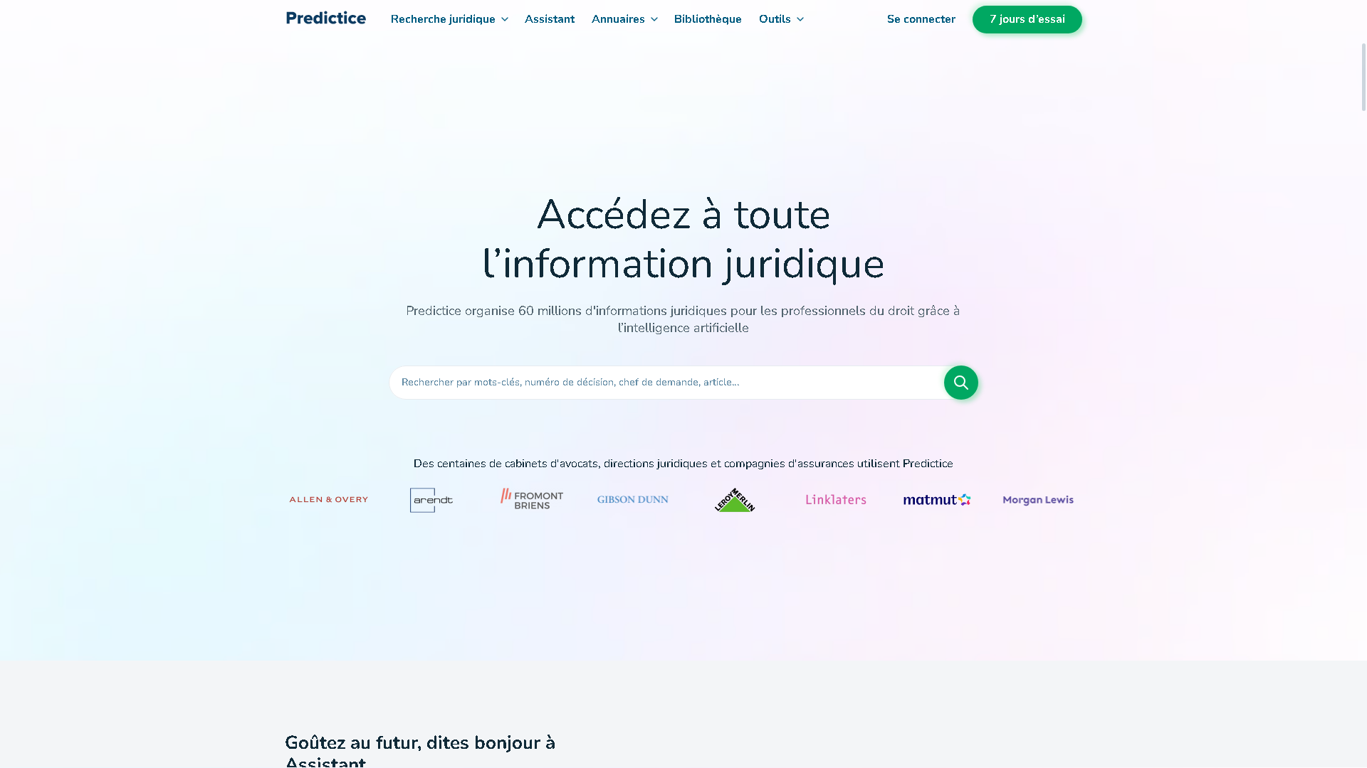 Predictice Interface Screenshot - Legal & Finance Tool