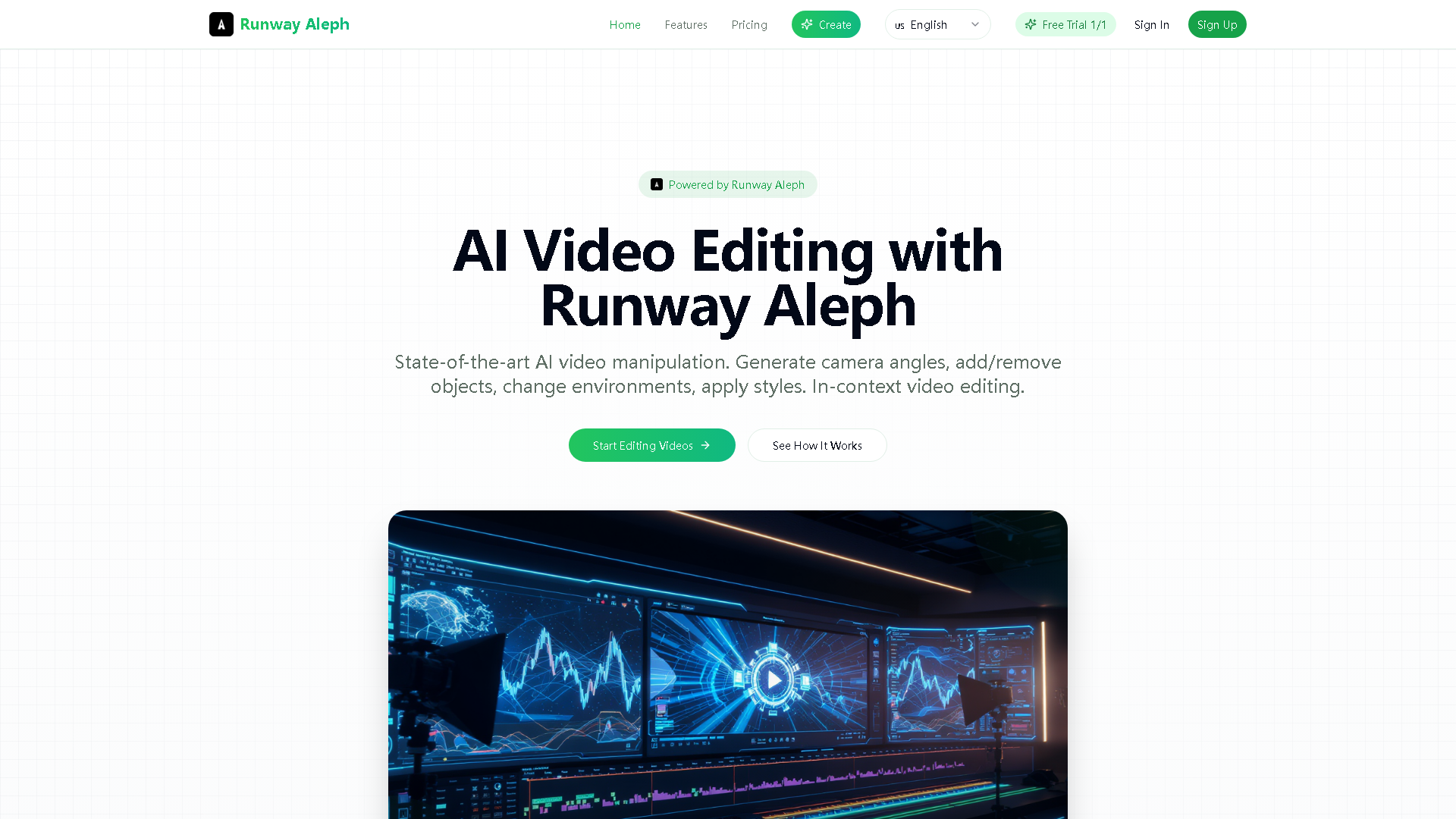 Runway Aleph Interface Screenshot - Image & Design Tool