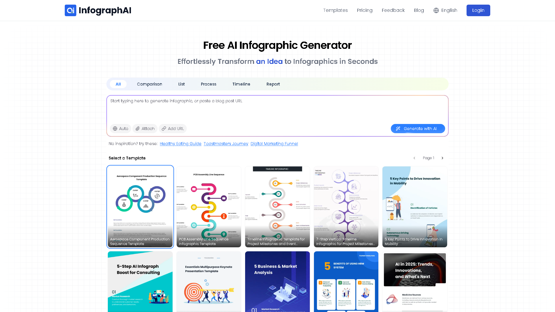 InfographAI Interface Screenshot - Art & Creative Design Tool